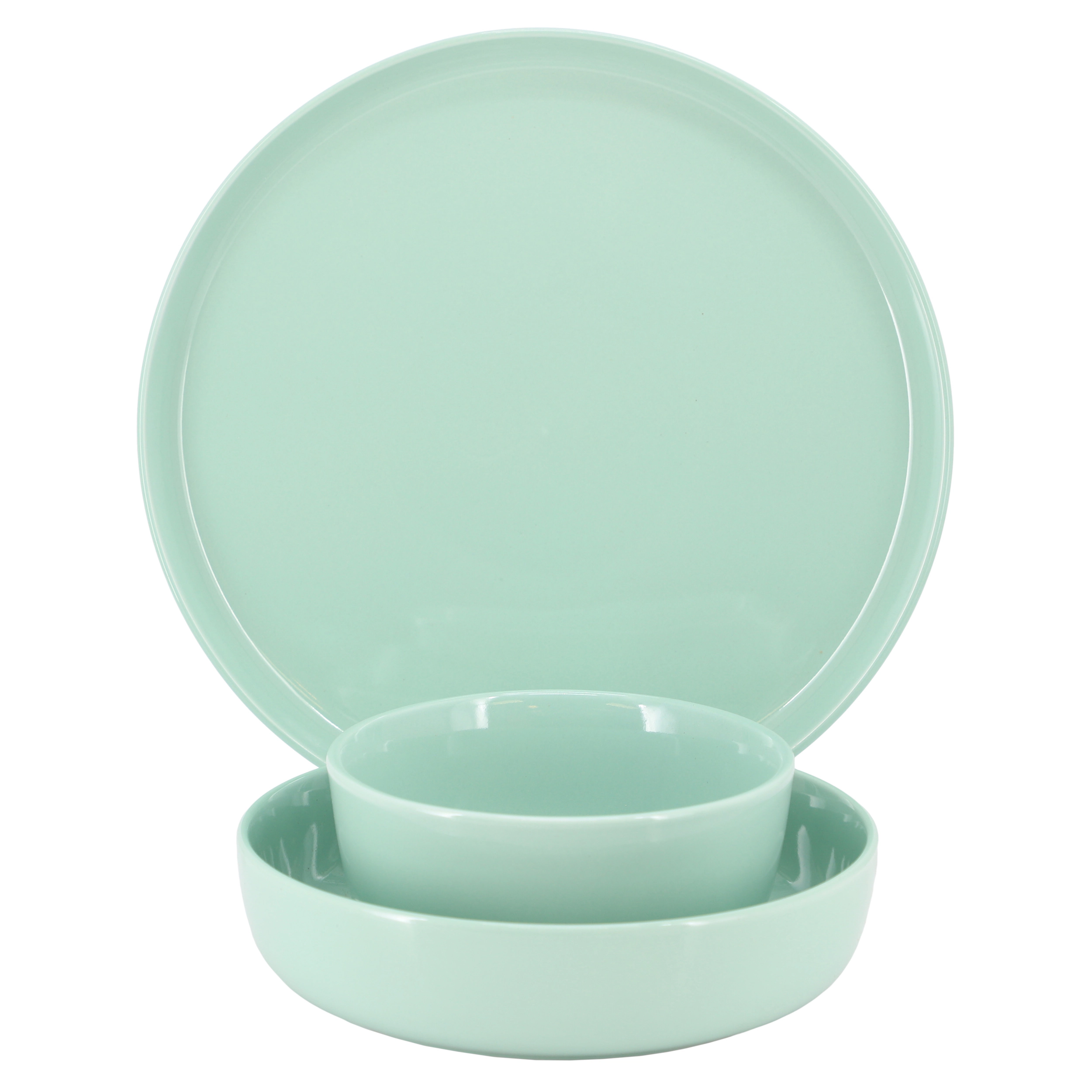 Elama Duncan 18 Piece Porcelain Dinnerware Set in Mint