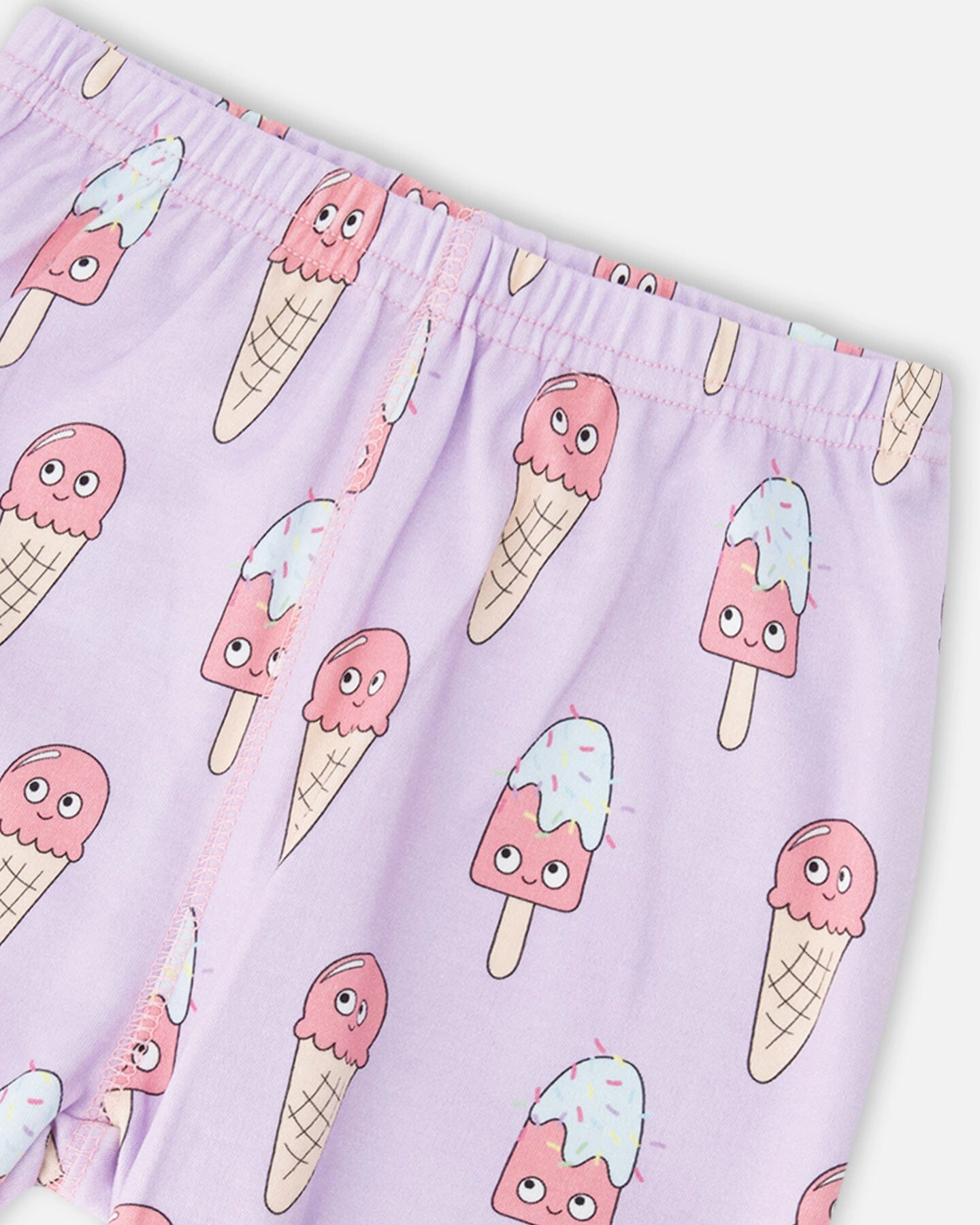 Deux par Girls Organic Cotton Smiling Ice Cream Print Camisole and Shorts Two-Piece Pyjama Set