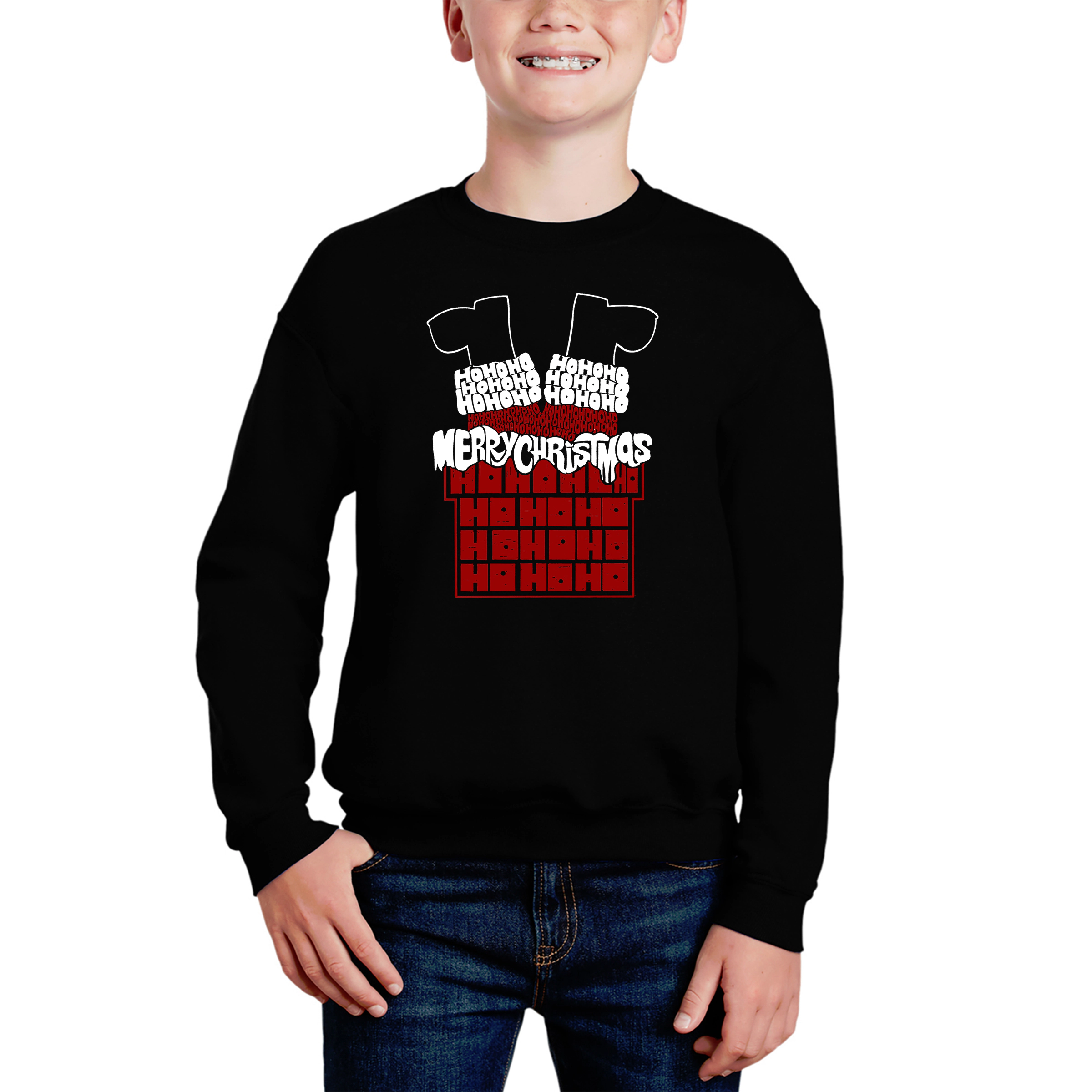 LA Pop Art Boy's Word Sweatshirt - Chimney Santa