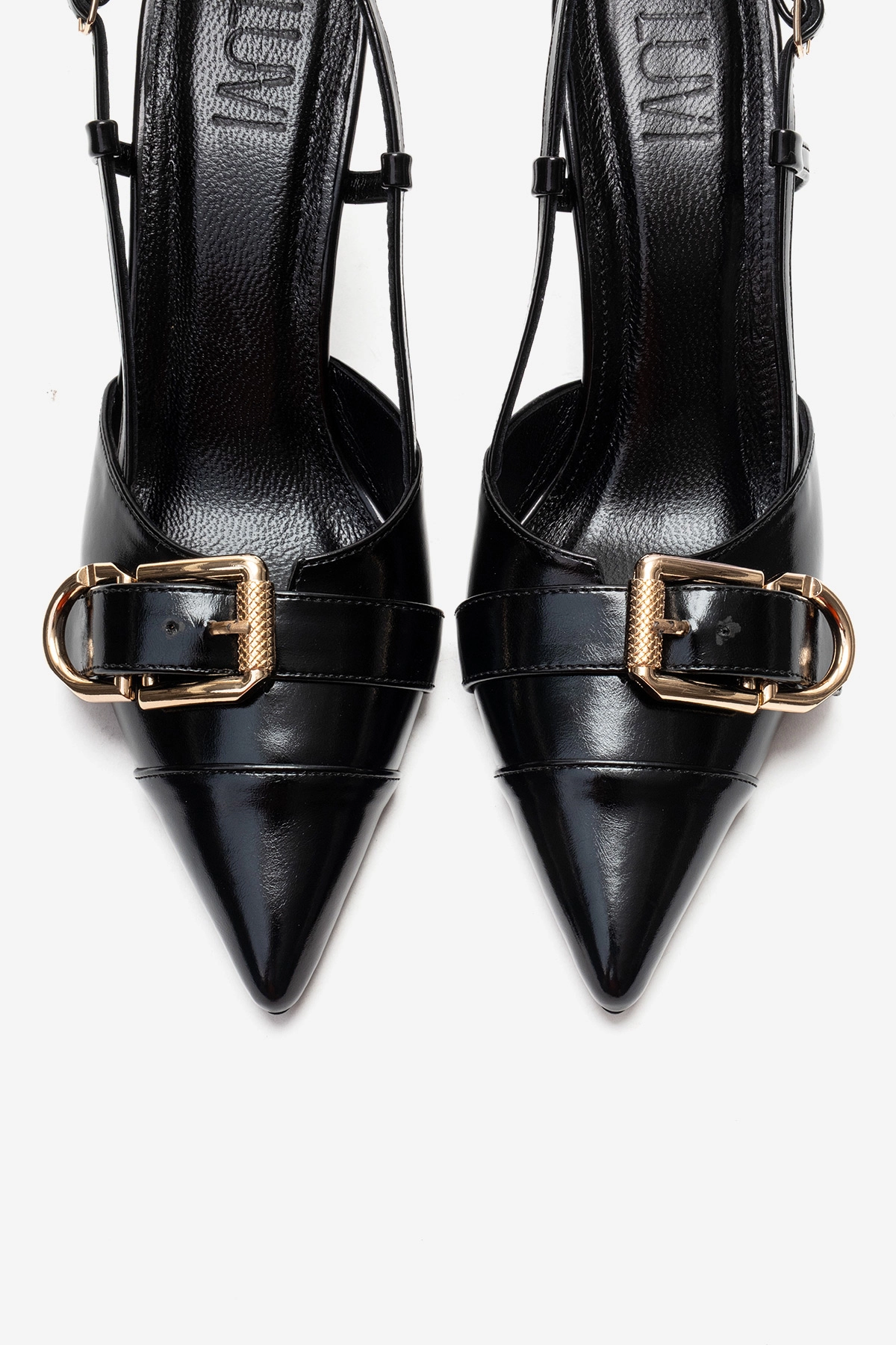 Prologue Shoes Womens Noen Buckle Pointed Toe Stiletto Pump