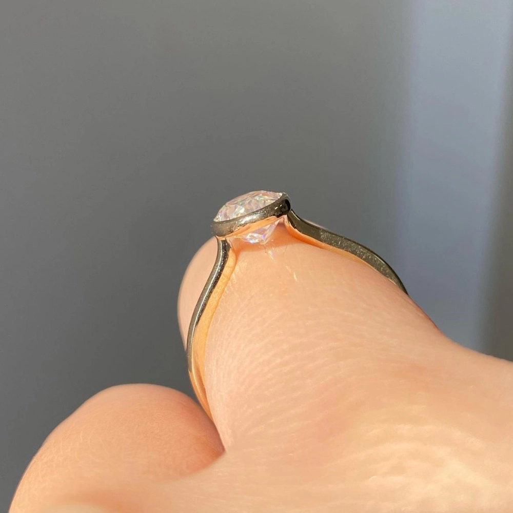 Wardrobe Whimsy Oval Cut Bezel Set Cubic Zirconia Solitaire Engagement Ring for Women