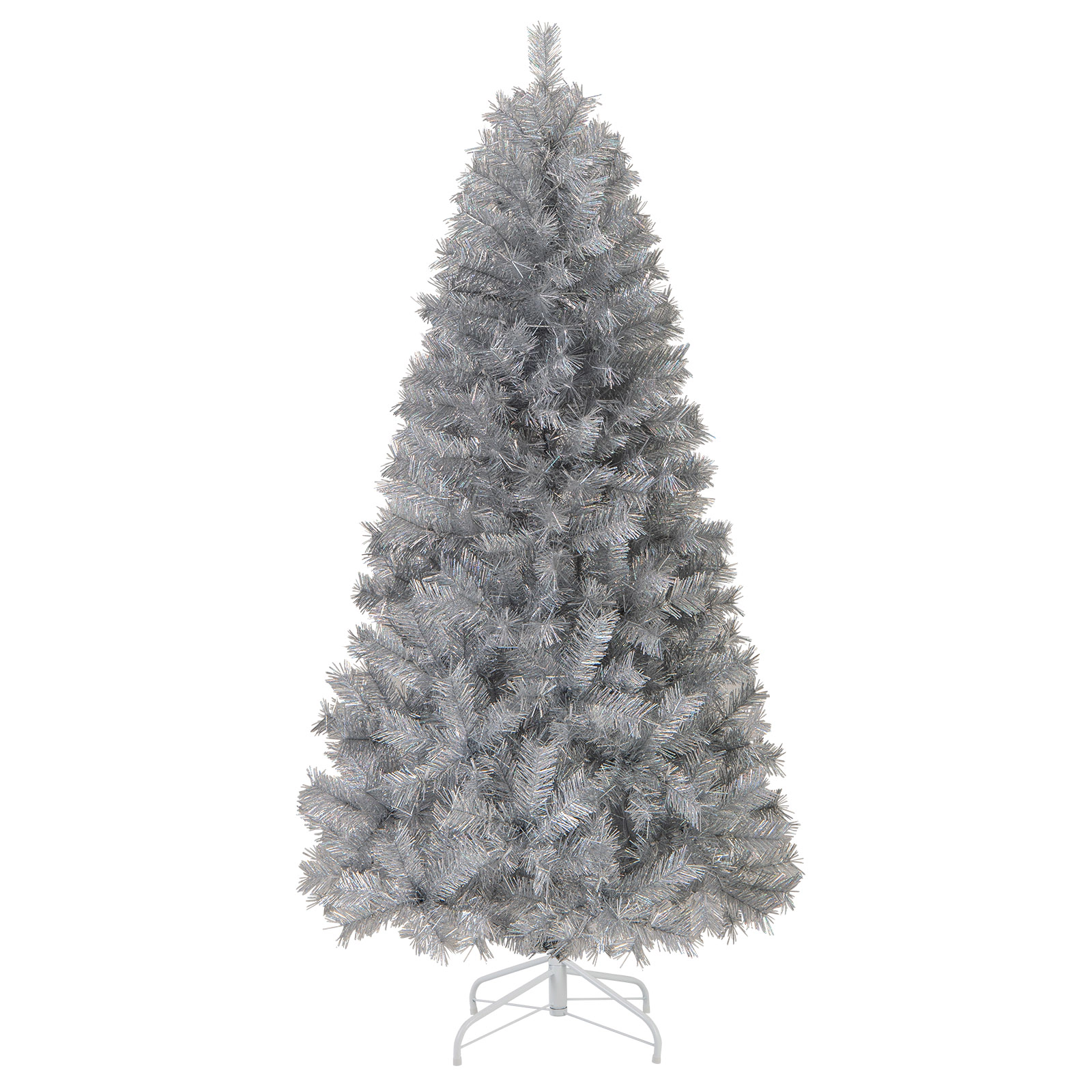 SlickBlue Silver Pre-Lit Christmas Tree with Warm White LED Lights