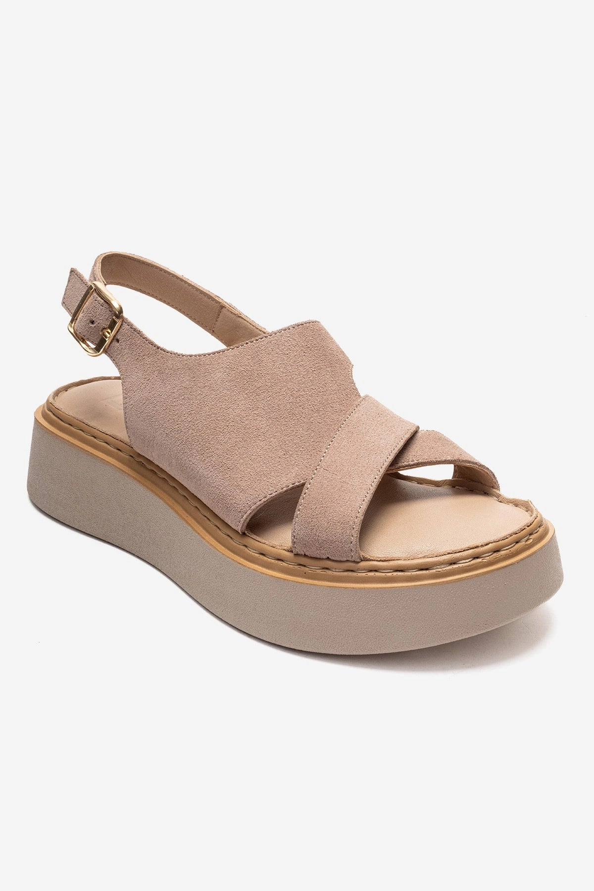 Forever & Always Womens Vien Leather Platform Sandals
