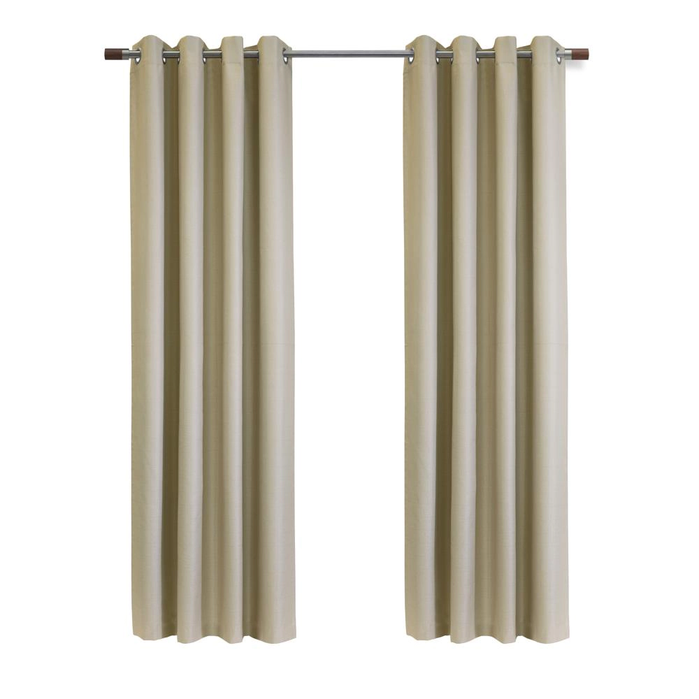 Thermaplus Newberry Blackout Window Treatment Grommet Curtain Panel for Bedroom Livingroom 52" x 108" Linen