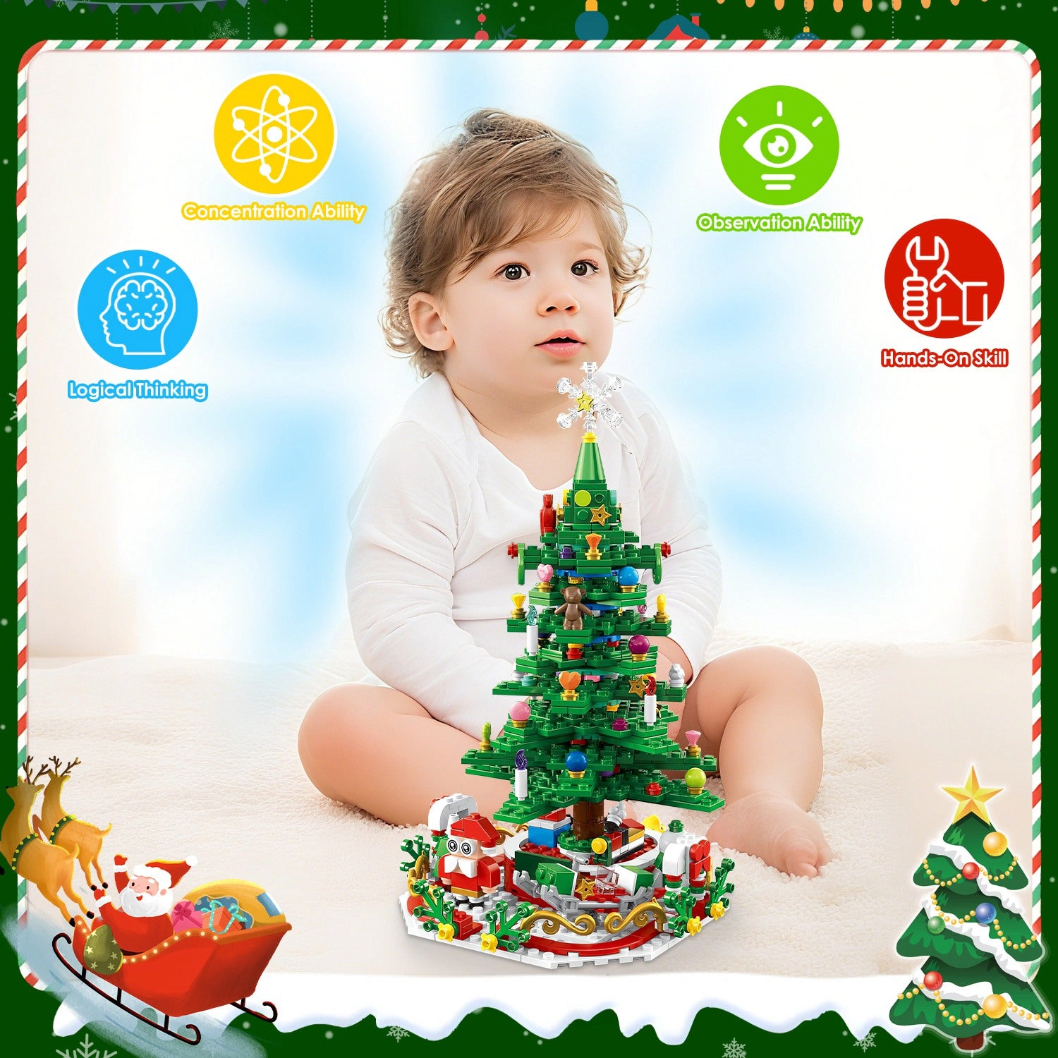 GBruno LED 24-Day Christmas Tree Building Set