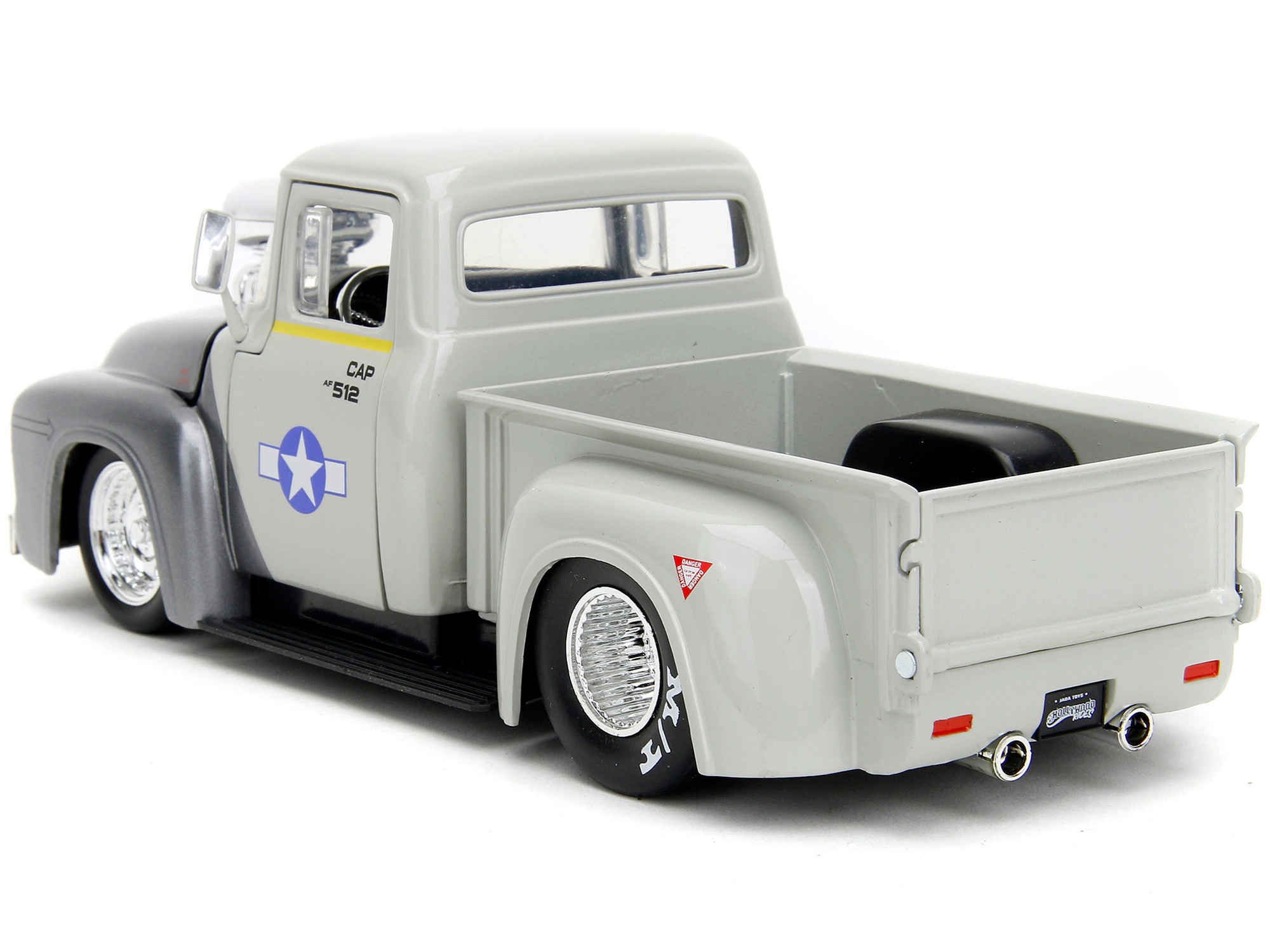 Jada 1956 Ford F-100 Pickup Truck Tan and Gray Metallic and Guile Diecast Figure "Street Fighter" Video Game
