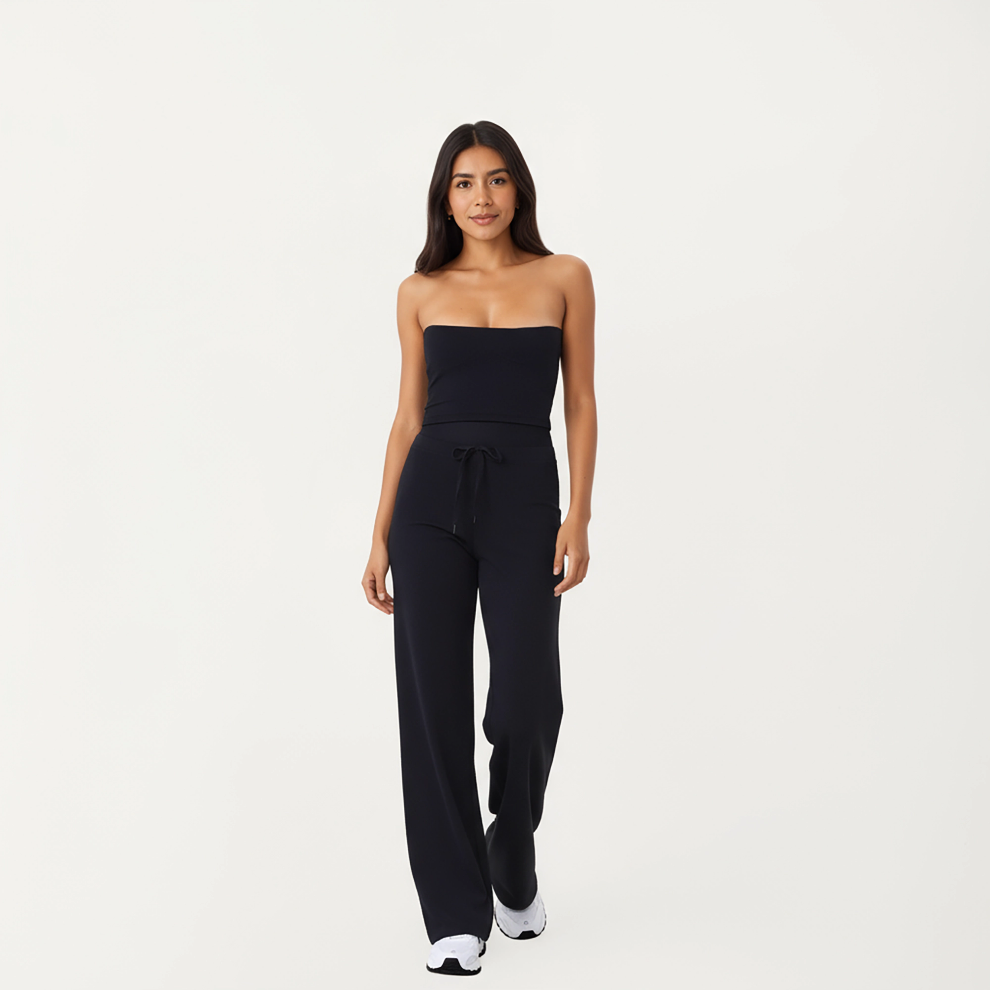 Anna-Kaci Active Women's High Waist Wide Leg Pants with Drawstring Tie and Soft Stretch Fabric