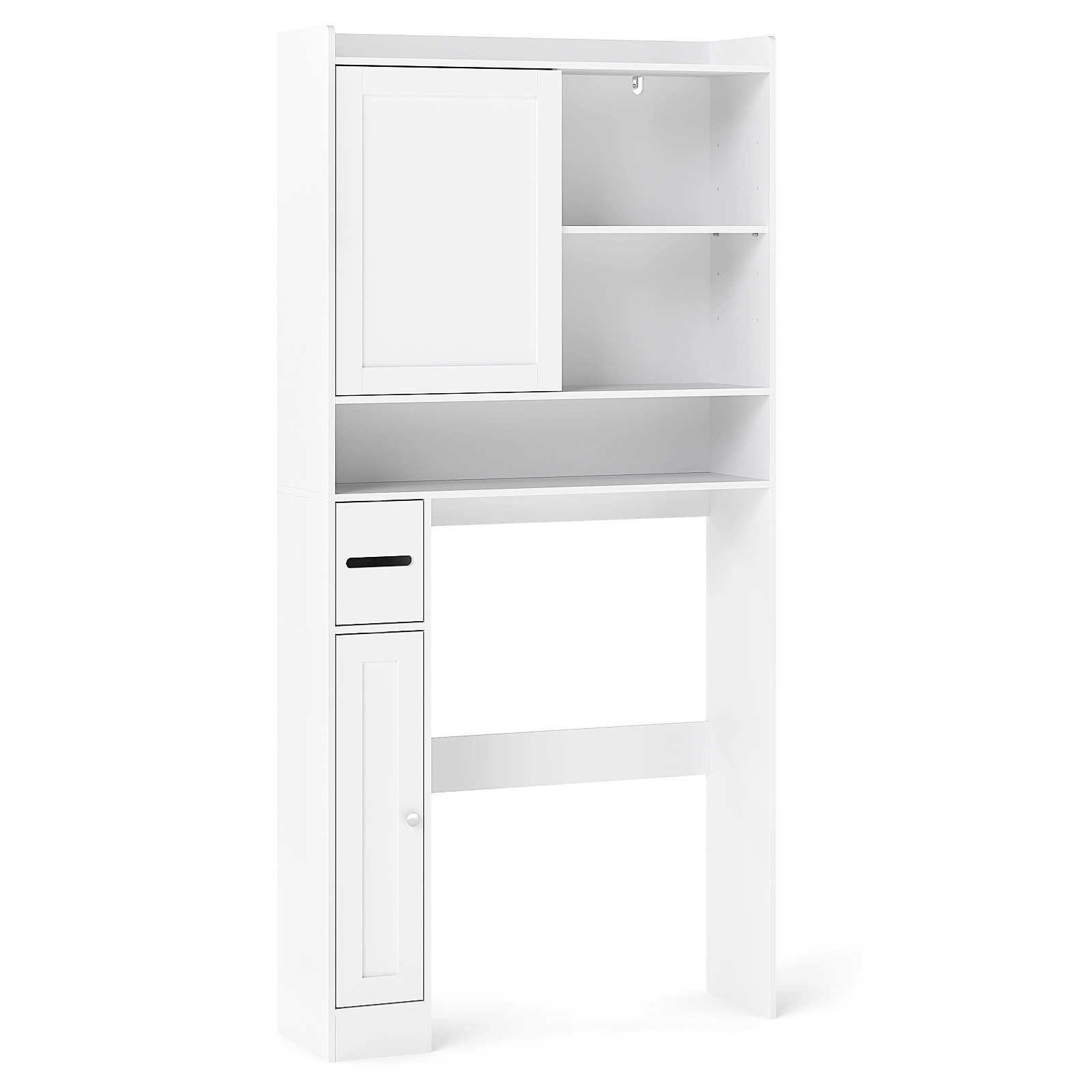 Slickblue Over The Toilet Bathroom Storage Cabinet with Sliding Door and Adjustable Shelf