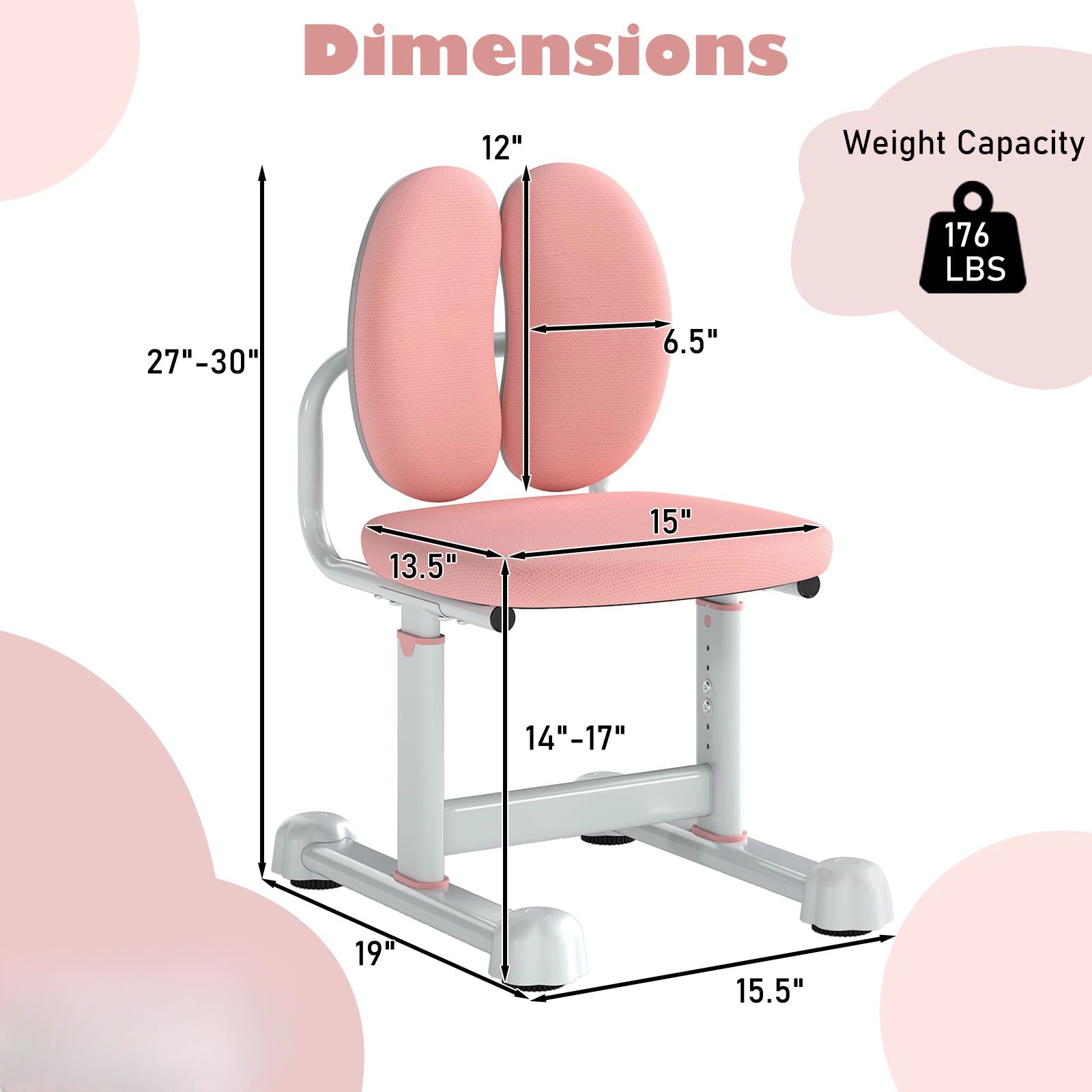 SlickBlue Adjustable Kids Desk Chair Ergonomic Study Chair