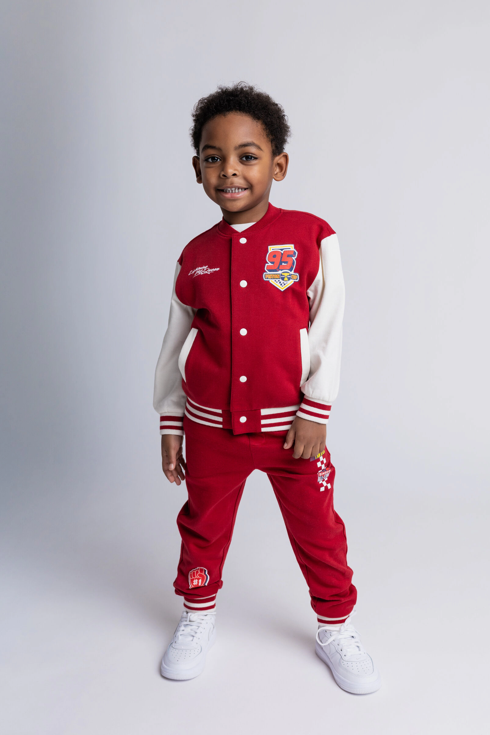 Disney Cars Lightning McQueen Boys' Fleece Varsity Jacket and Pants Set