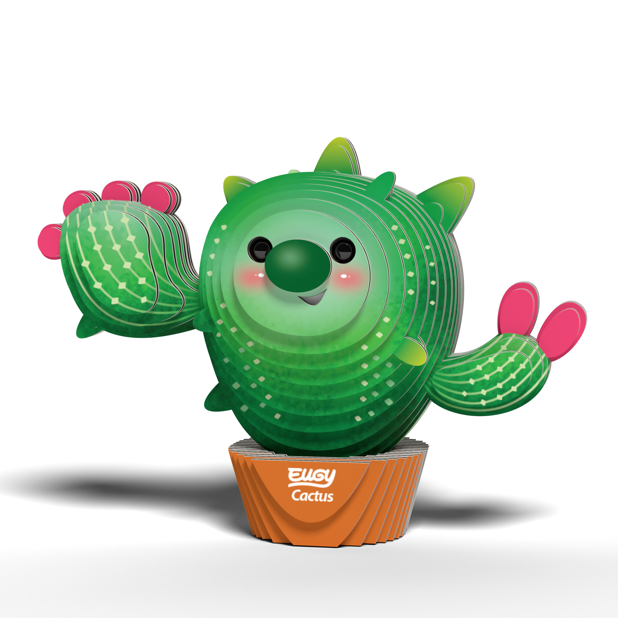 EUGY Cactus 3D Puzzle - contains 44 puzzle pieces