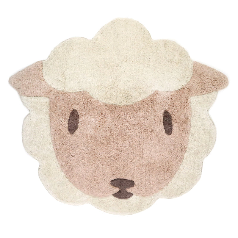 Nattiot  Washable Cotton Kid'S Bedroom Rug With A Small Sheep - Lolho