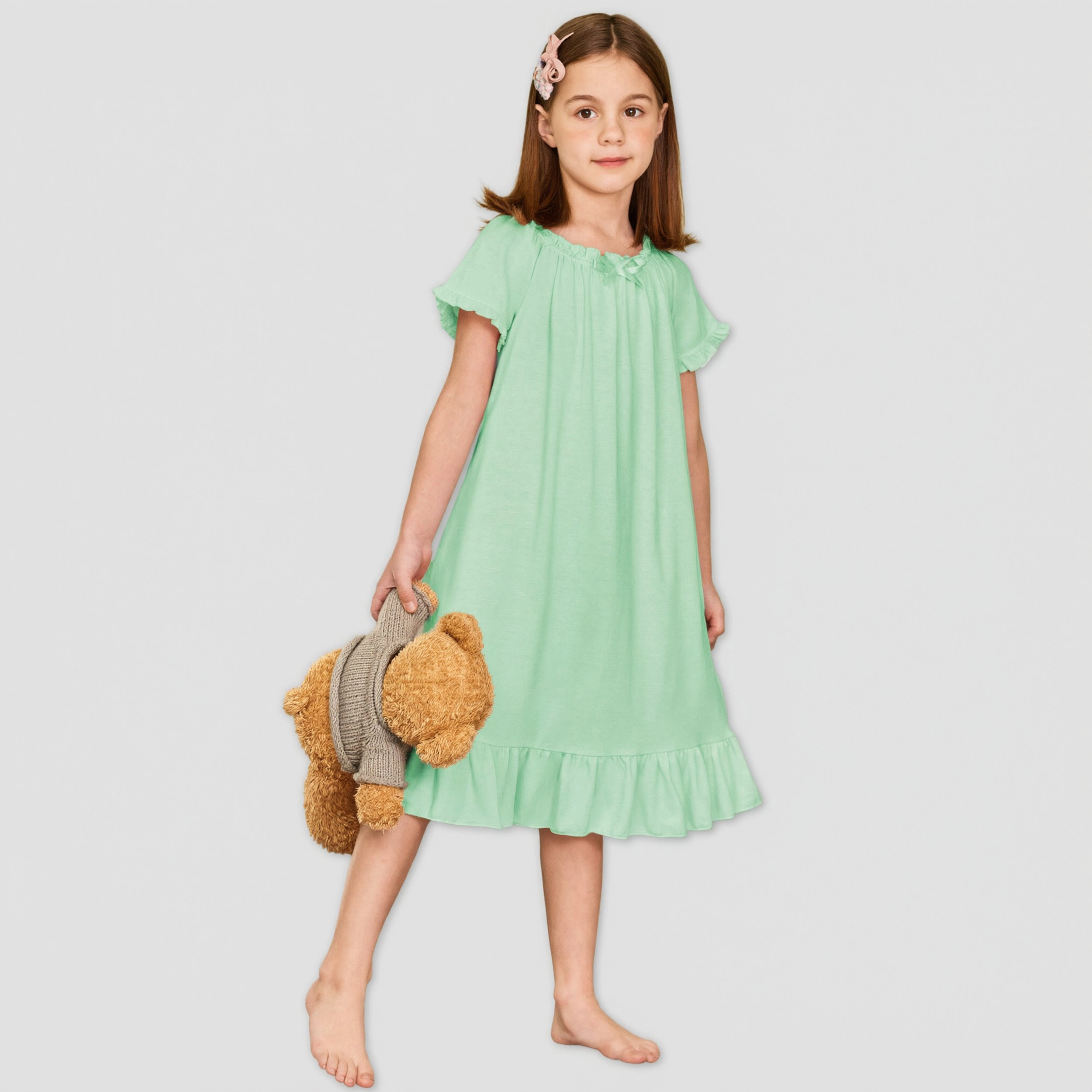 Arshiner Girls Nightgowns Sleepwear Short Sleeve Victorian Pajama Dress Soft Princess Sleepshirt