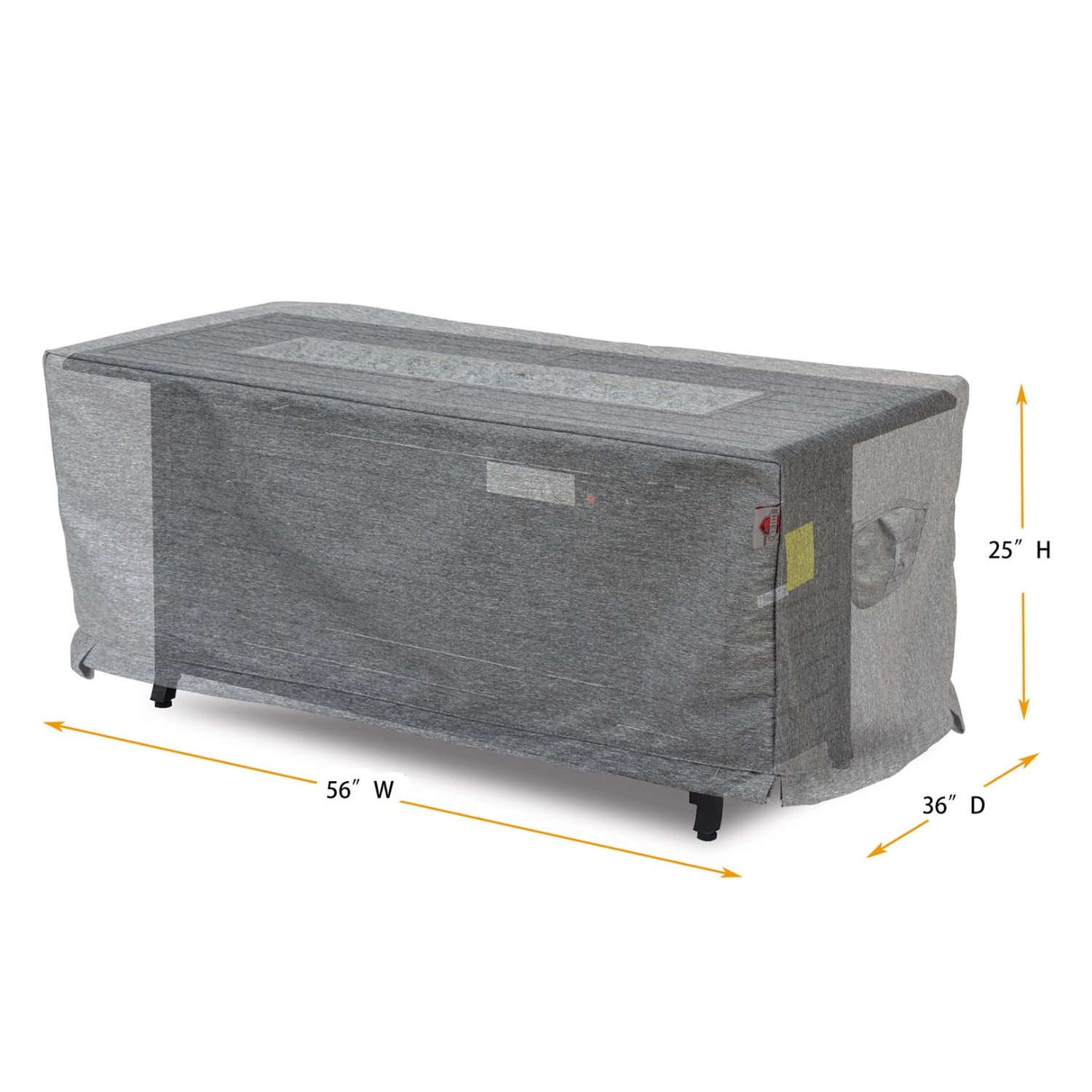 Summerset Shield Platinum 3-Layer Polyester Water Resistant Outdoor Fire Table Cover - 56x36", Grey Melange