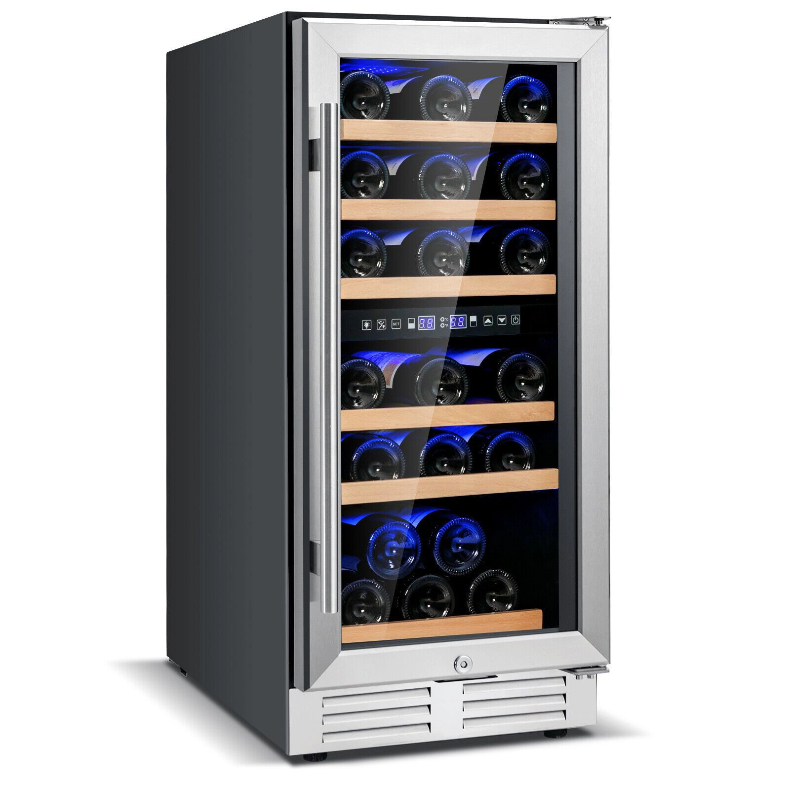 SlickBlue 30 Bottle Dual Zone Wine Cooler Refrigerator, 3.53 Cu Ft