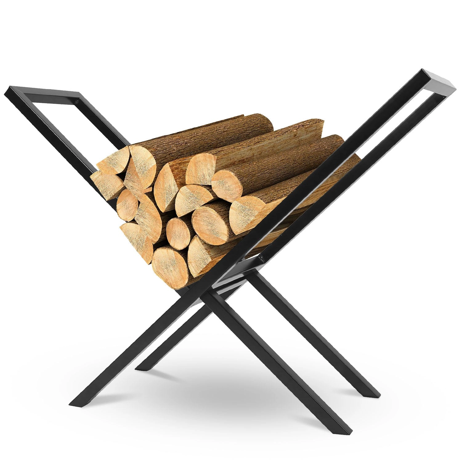 GBruno X-Shape Steel Firewood Log Rack
