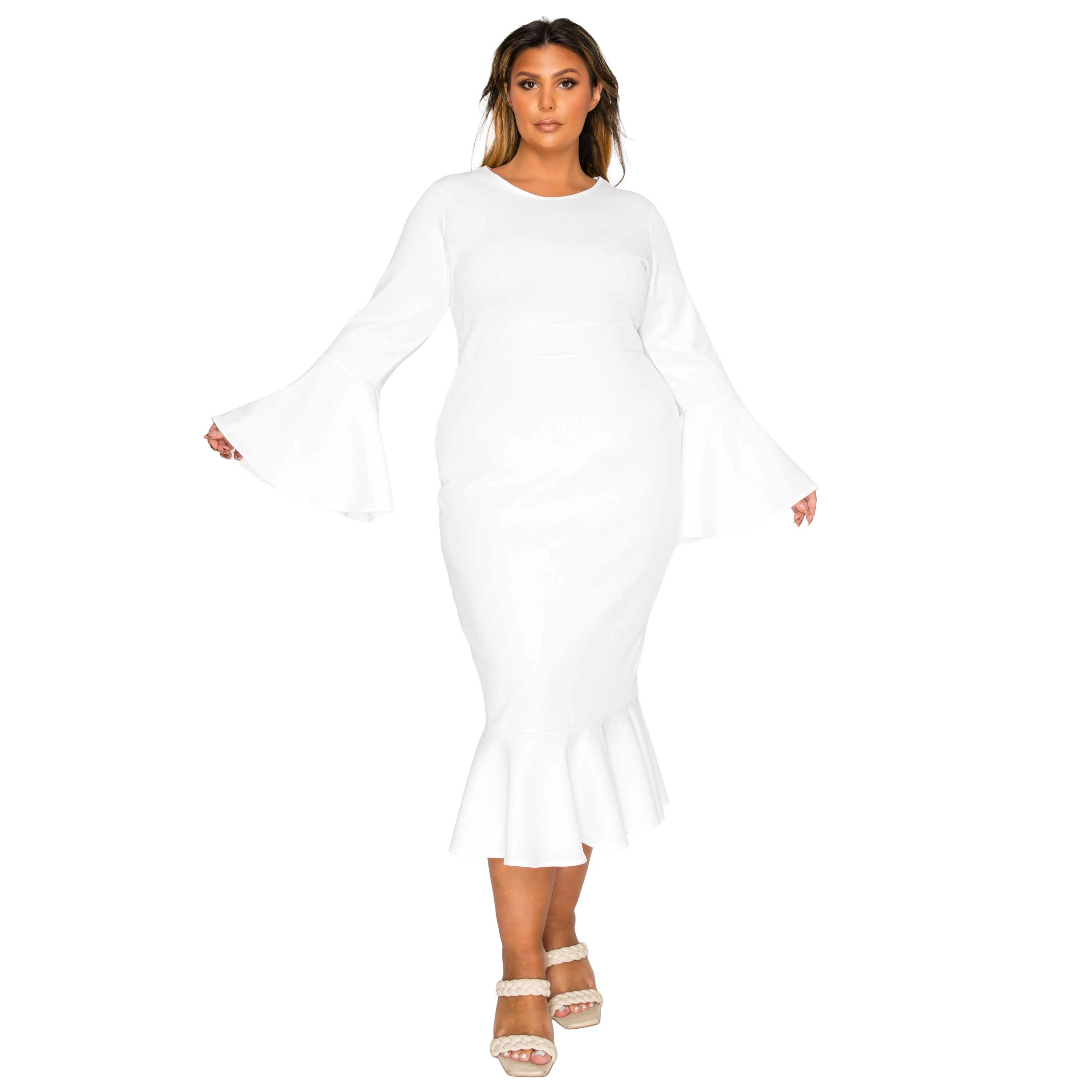 L I V D Women's Plus Size Sabrina Mermaid Hem Dress
