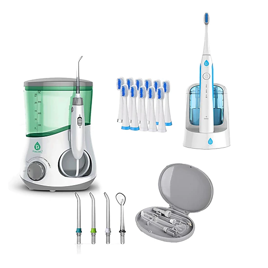 Pursonic Unisex Complete Oral Care Bundle – Water Flosser, Sonic Rechargeable Toothbrush & UV Sanitizer