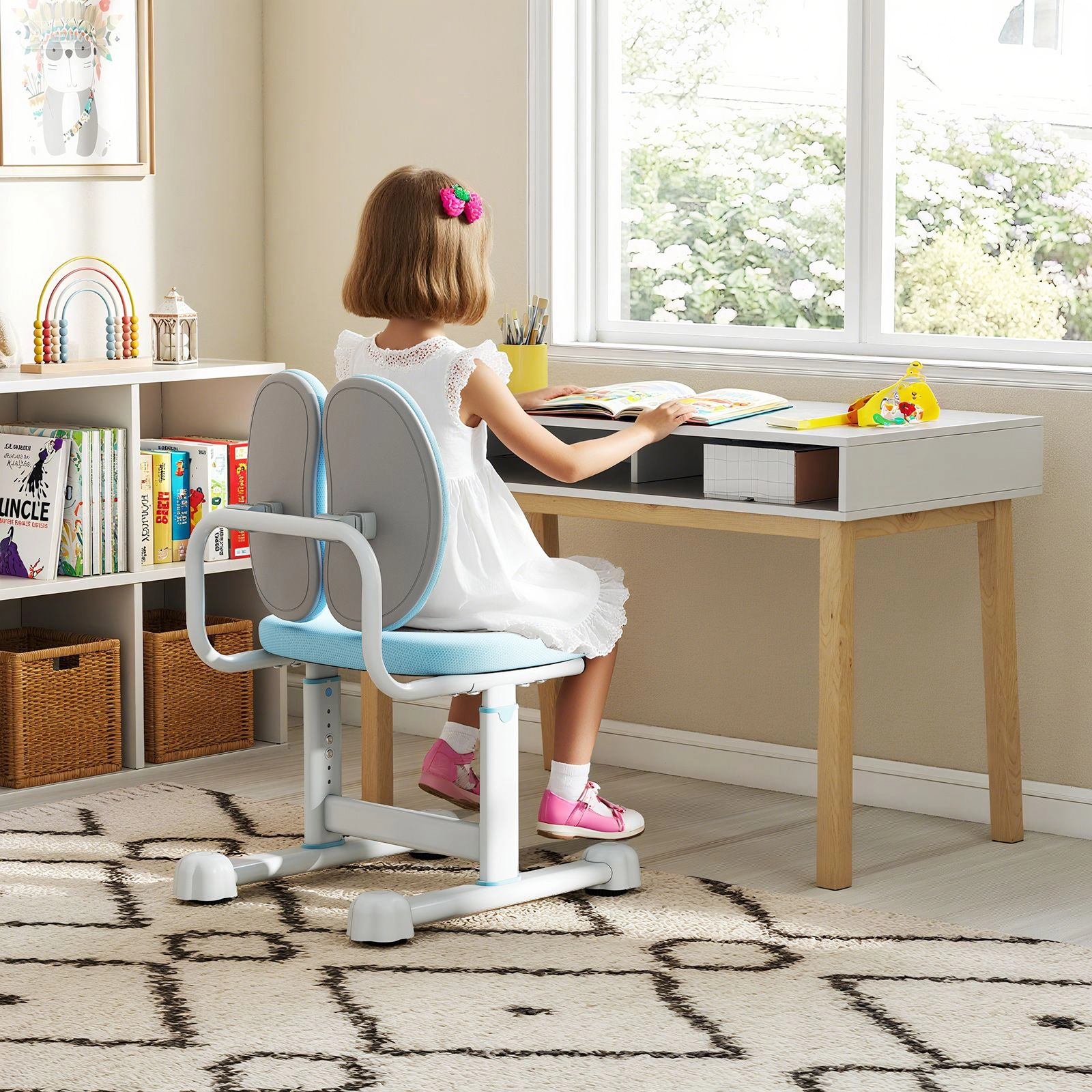 SlickBlue Adjustable Kids Desk Chair Ergonomic Study
