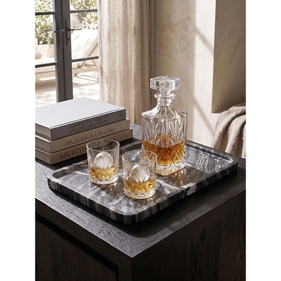 GAURI KOHLI Frontier Black Marble Tray