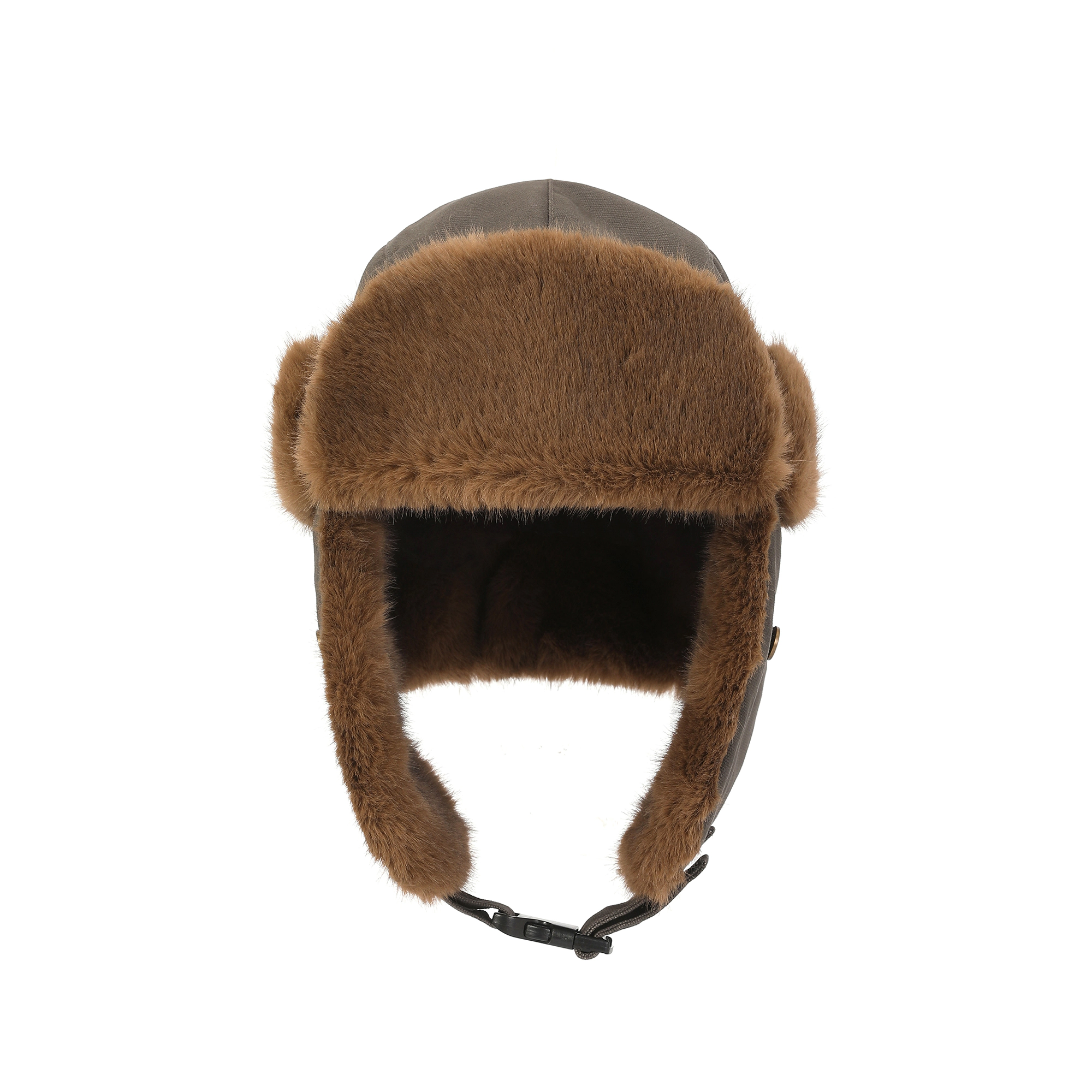 Kanut Sports Burnell Trapper Hat - Waxed Cotton Canvas, Faux Fur Lining