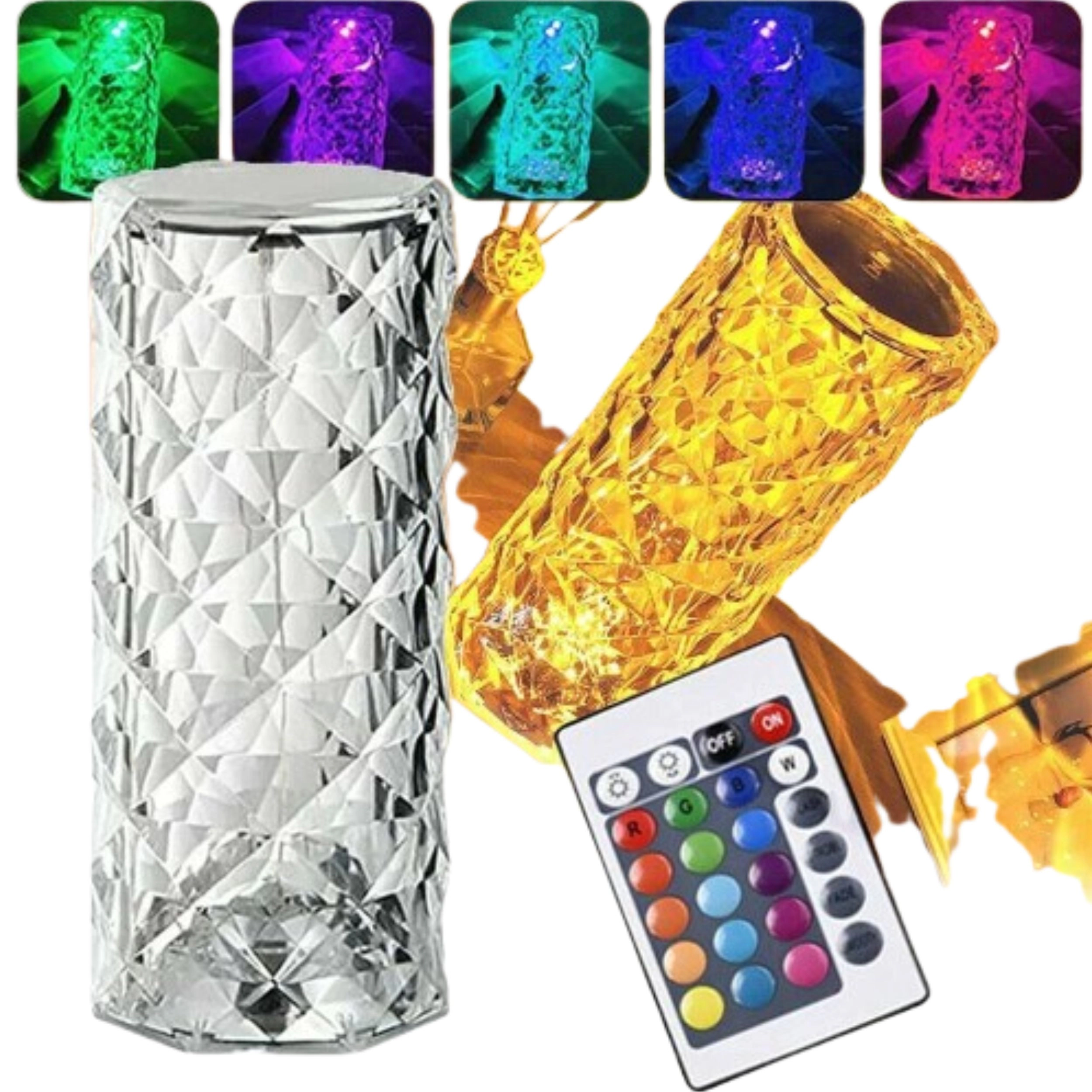 Home Collection LED Crystal Diamond Table Lamp 16 Color Touch Night Light