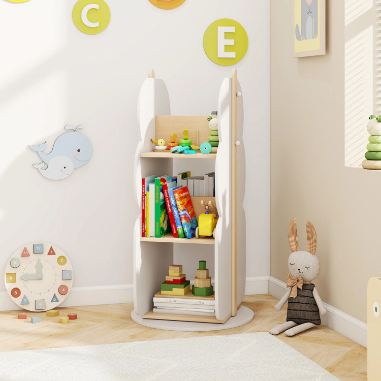 Hivvago 360° Kid's Rotating Bookshelf Toy Storage Organizer with 5 Shelves