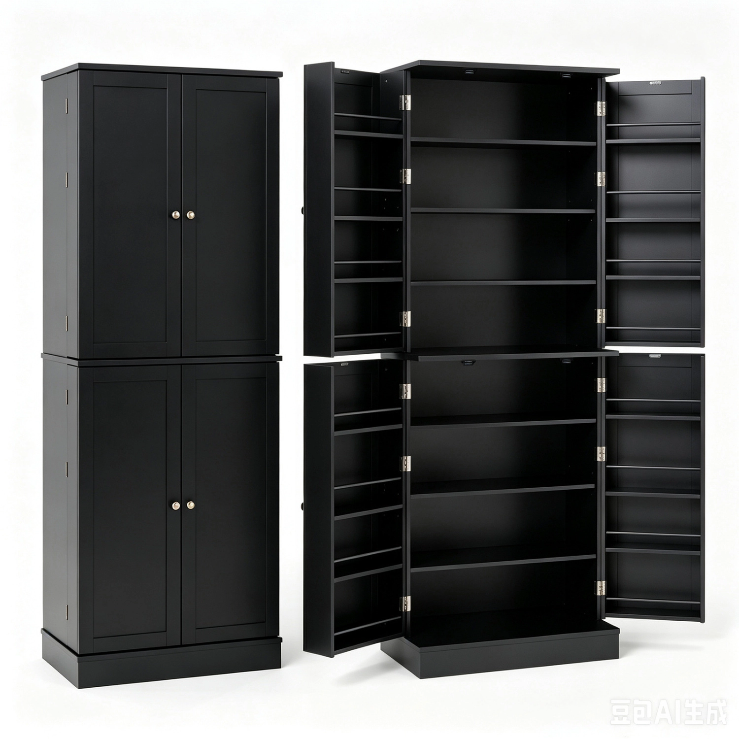 LJG Kitchen Pantry Cabinet 65.5 Inch Freestanding Tall Buffet Cupboard