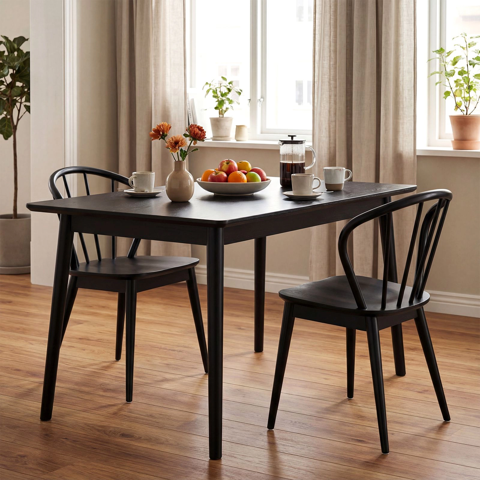 SlickBlue Farmhouse Dining Chairs with Ergonomic Spindle Back