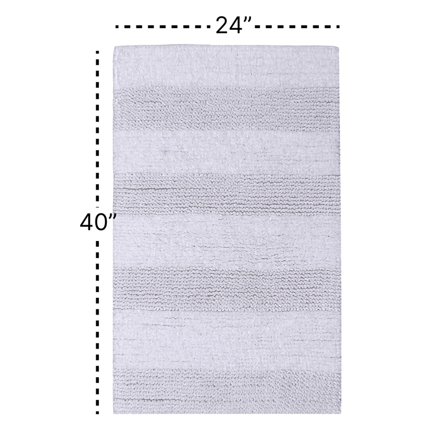 Knightsbridge Stylish And Comfortable All Season Traditional Wide Cut Design Cotton Bath Rug 24" X 40" Aqua