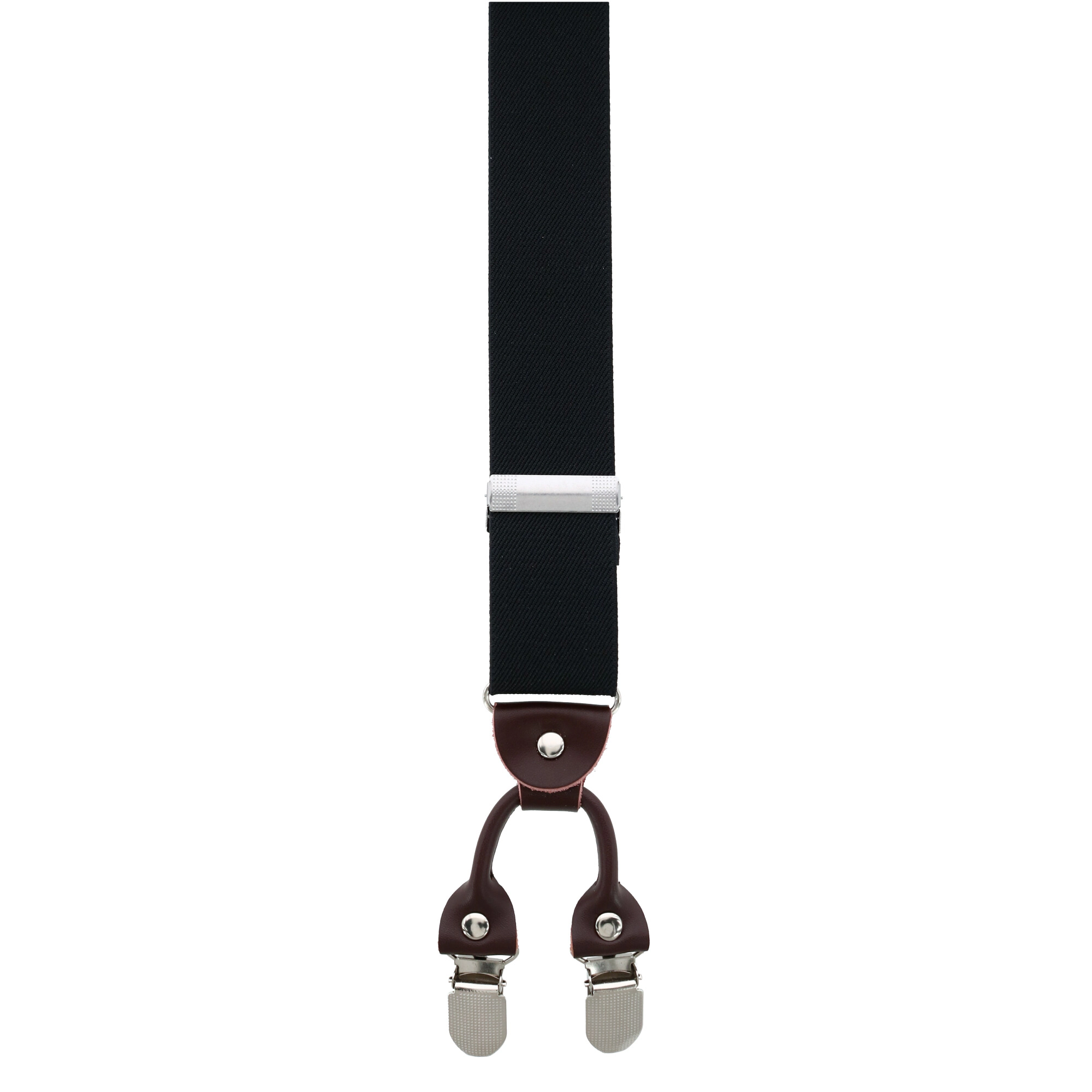 CTM Men's 1.375 Inch Wide Solid Color Y-Back Double Clip-End Suspenders