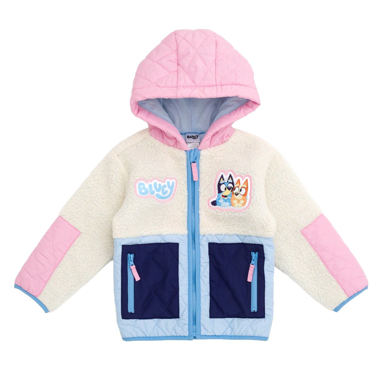 Bluey Girls' Hooded Fleece Zip-Up Jacket