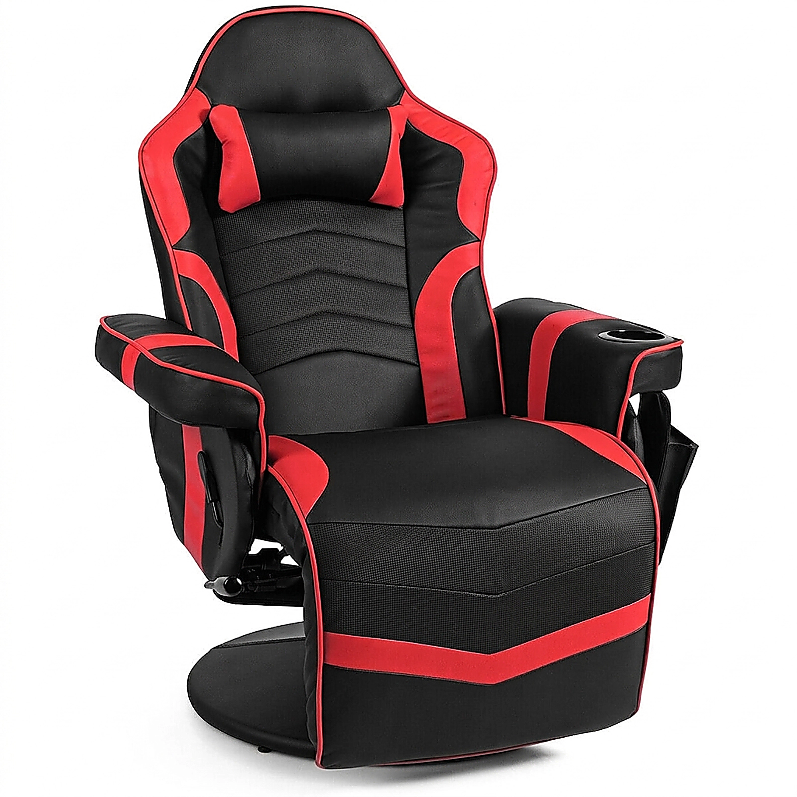 SUGIFT Ergonomic High Back Massage Gaming Chair with Pillow 264.5-lb Capacity Red