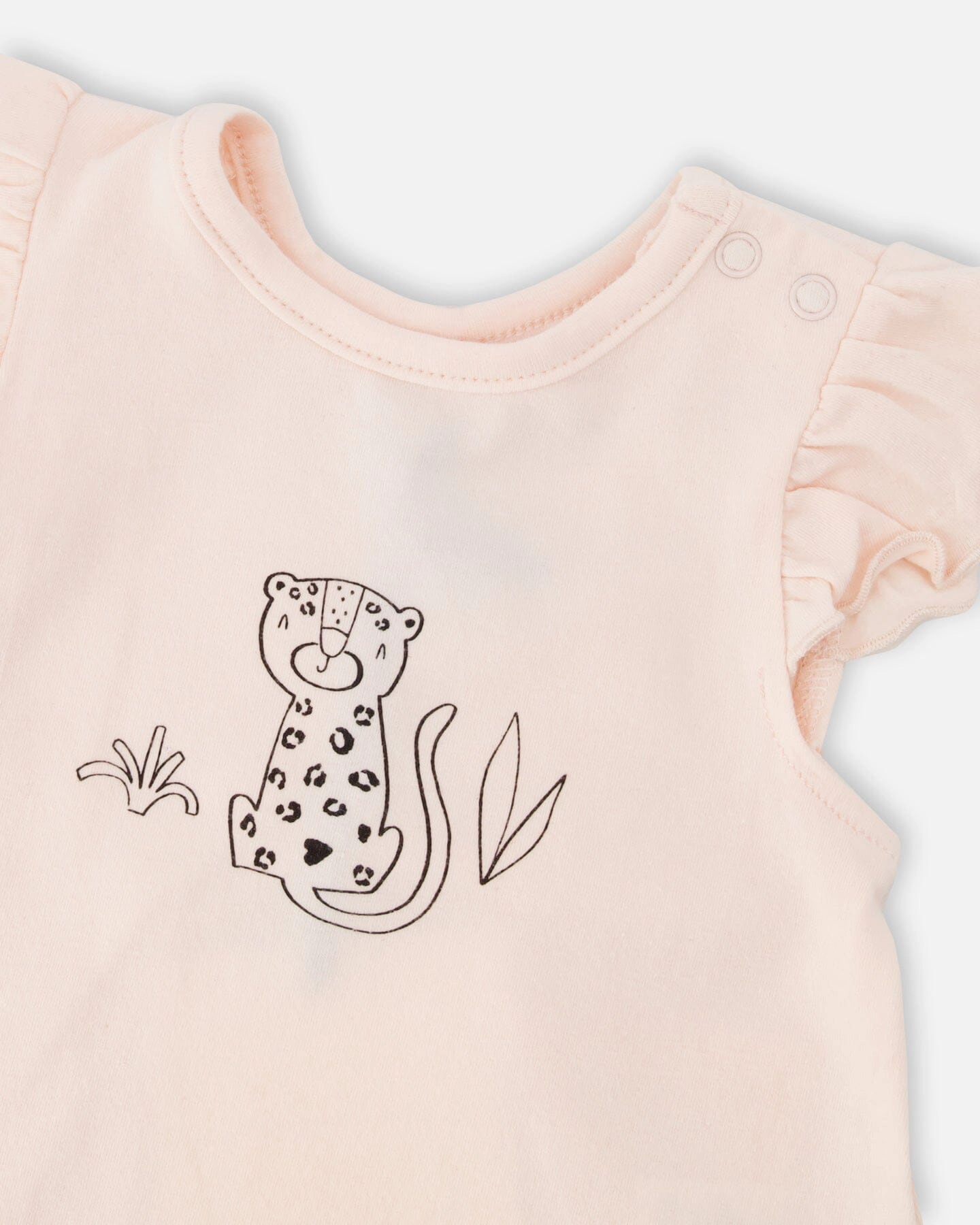Deux par Girls Organic Cotton Jersey Top and Short Set Animal Print