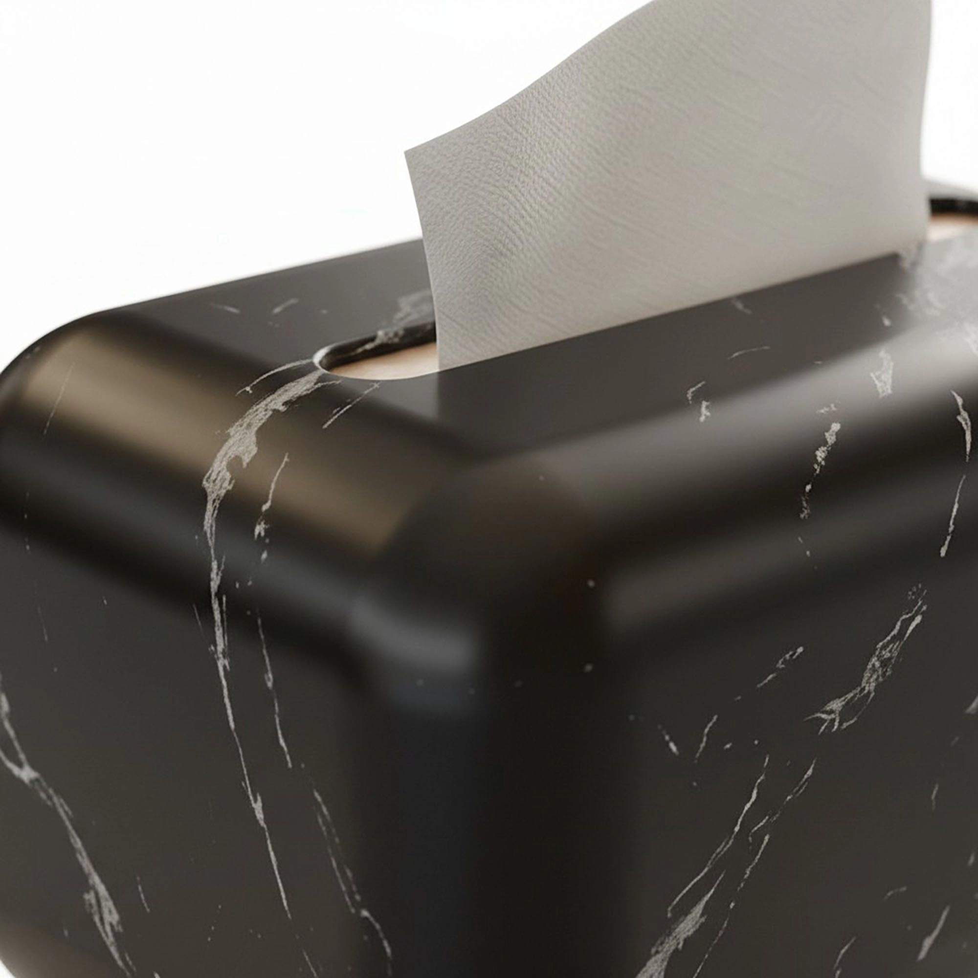 Alilang Unisex Modern Marble-Style Tissue Box Cover with Smooth Rounded Edges