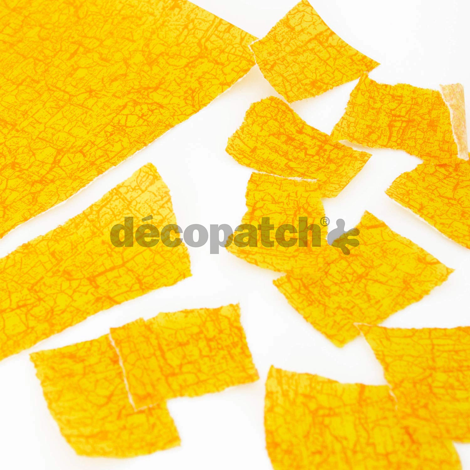 Decopatch Yellow Crackle Paper Sheets - Pack of 11 3/4 x 15 3/4