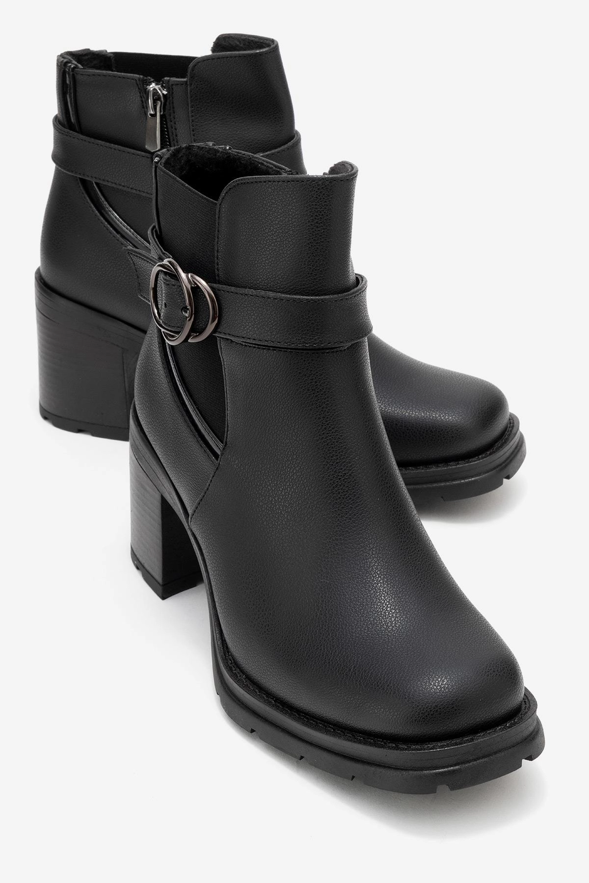 Prologue Shoes Womens Heile Buckle Block Heel Boot