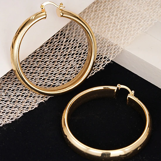Metal Gold Color Big Circe Earrings for Women