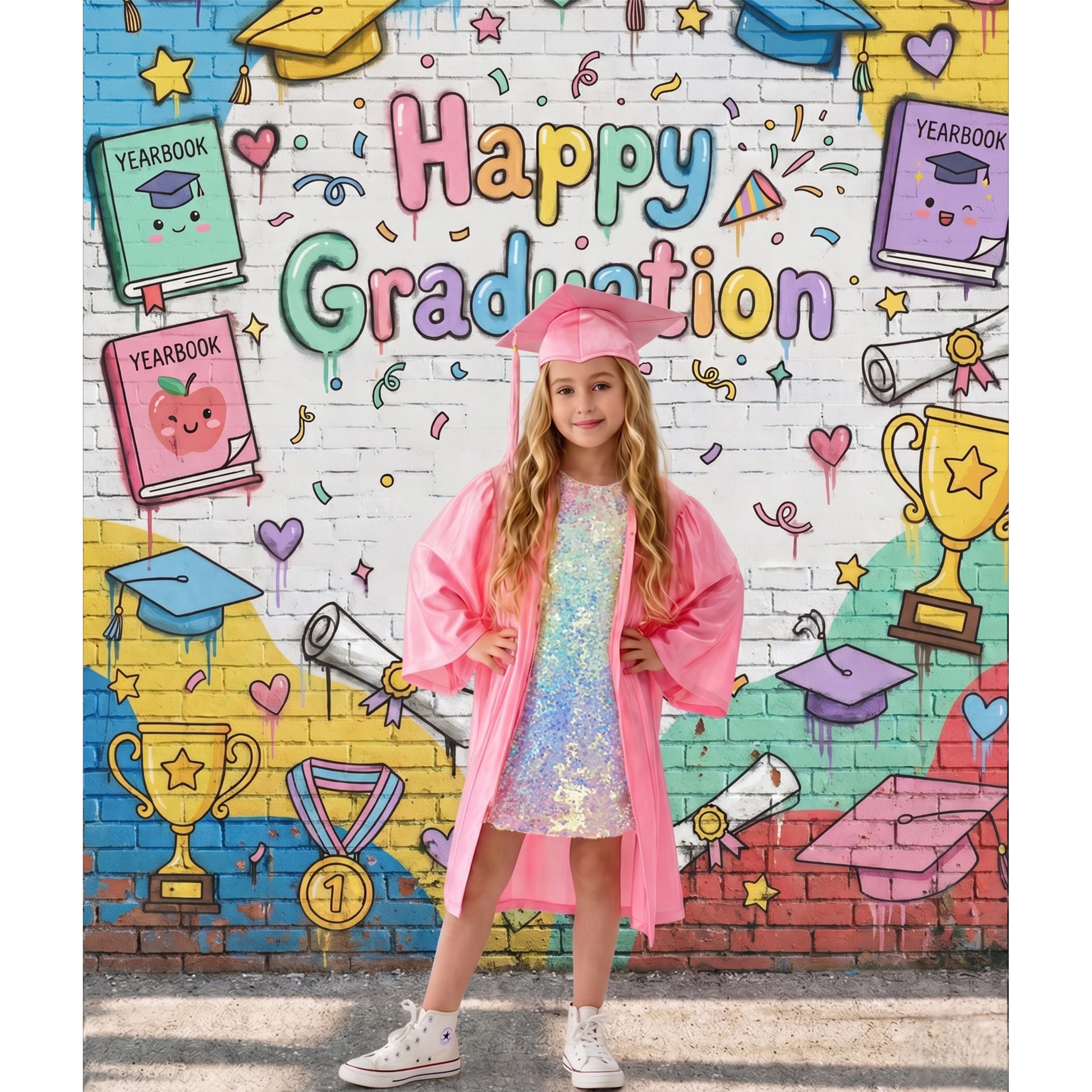 2Bunnies Girls Ombre Sequin Short Sleeve Shift Dress
