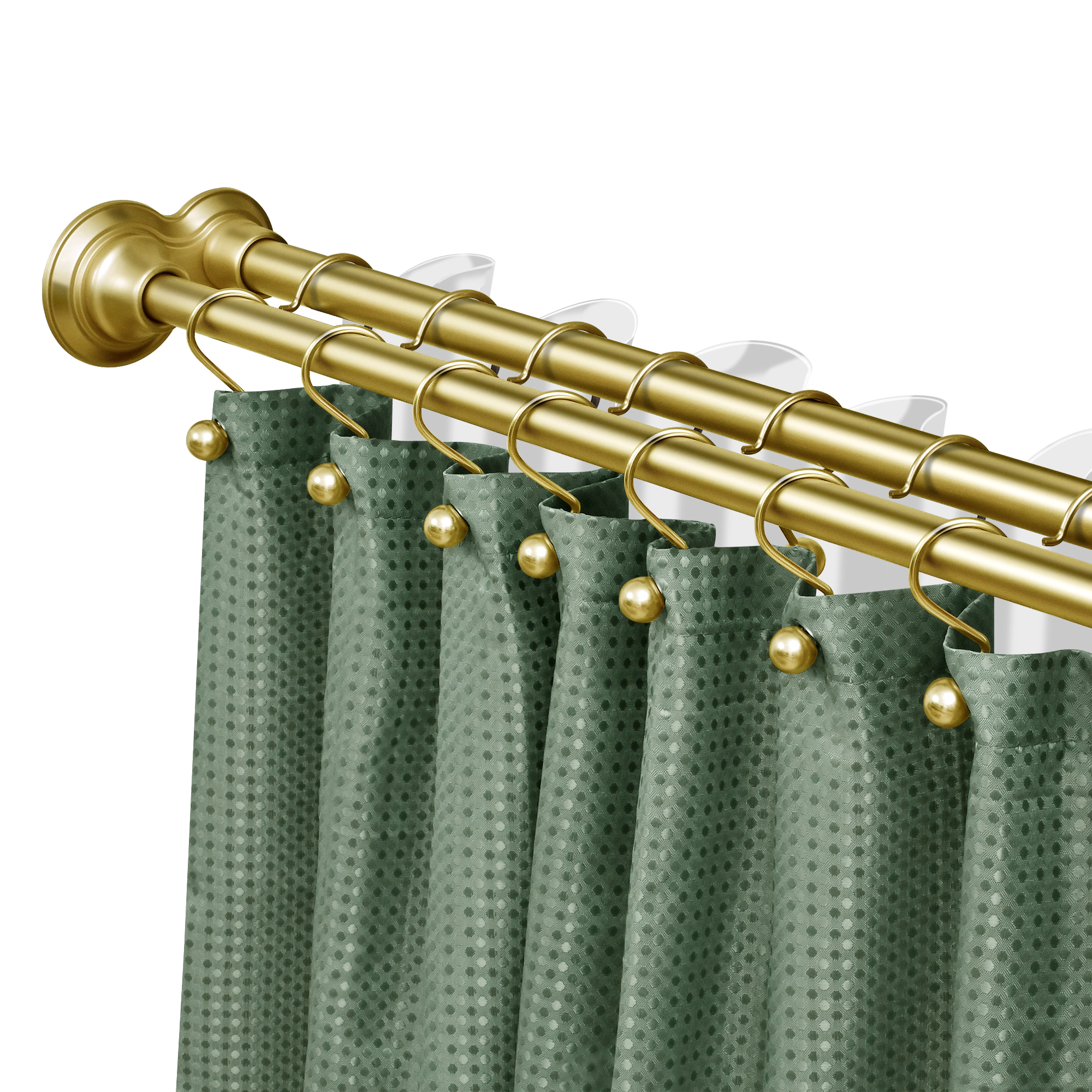 Utopia Alley Adjustable 72-Inch Rust-proof Aluminum Double Shower Curtain Rods, Easy Installation- No Drilling