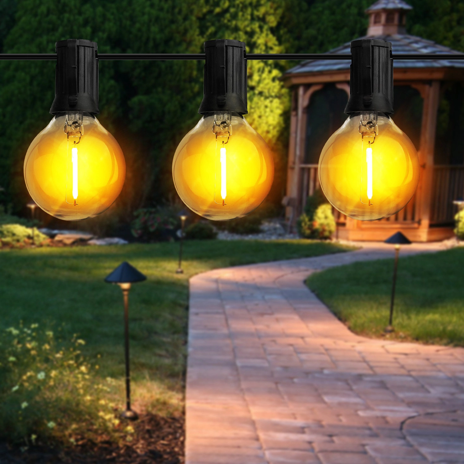 GBruno Warm Glass Globe String Lights
