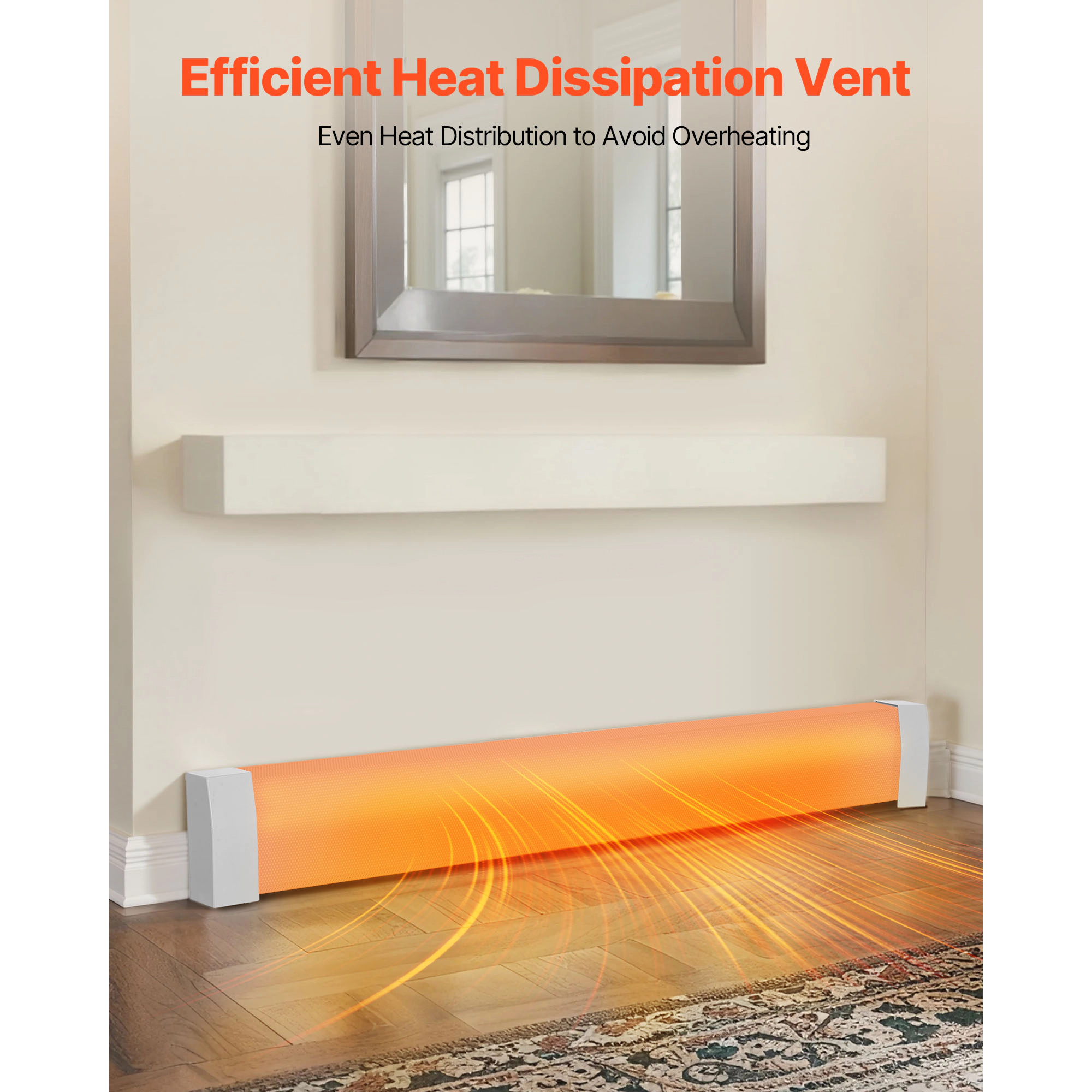 HONGGE Baseboard Heater Covers Premium Series Standard Electric Heating Unit Front Cover for Home Improvement