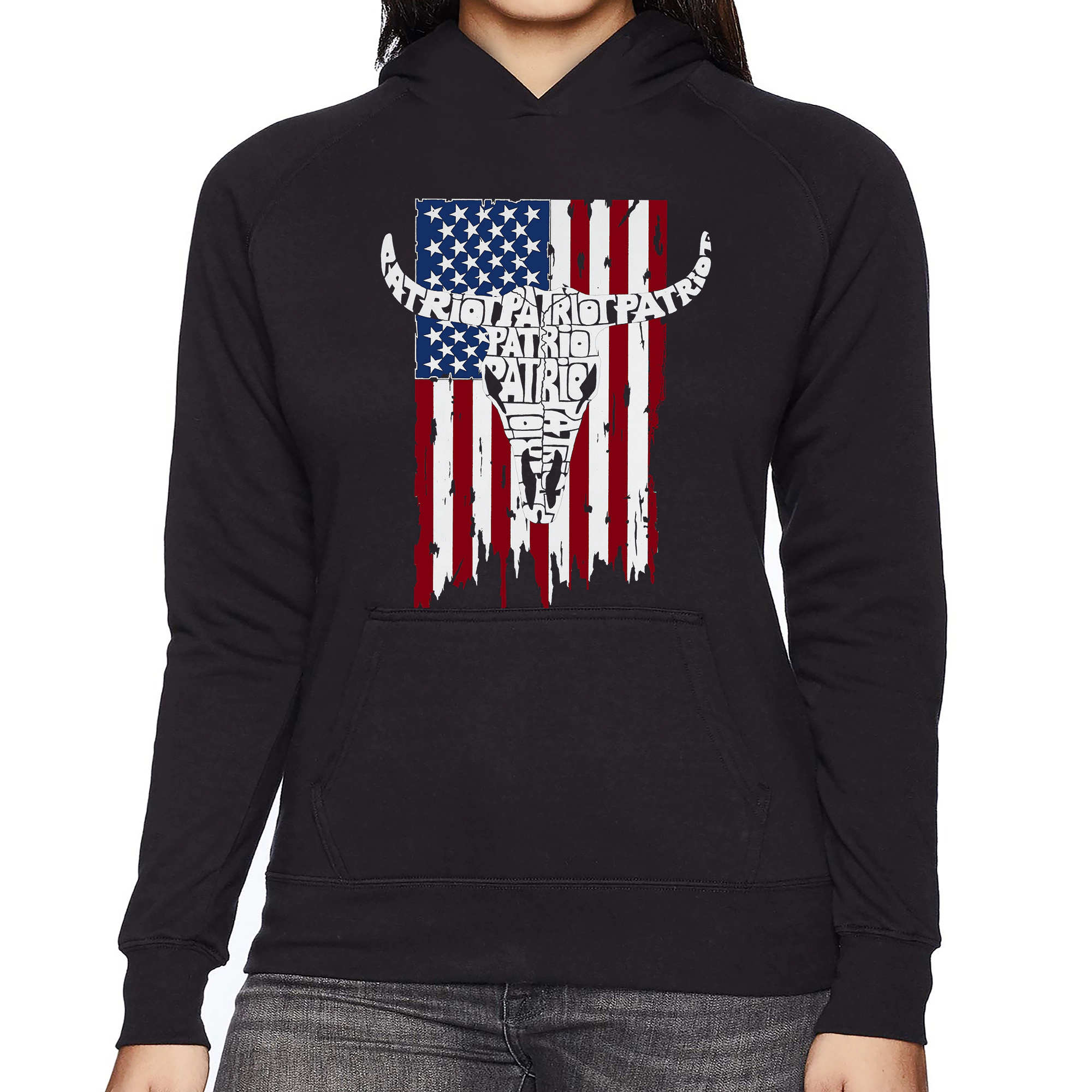 LA Pop Art Patriot Flag - Women's Word Hooded Sweatshirt