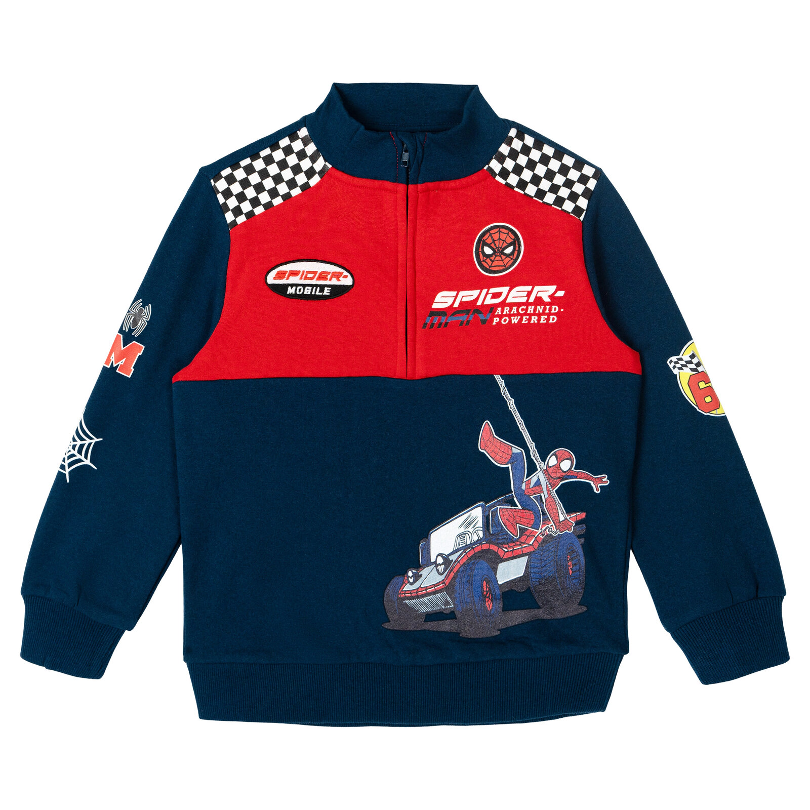 Marvel Spider-Man Boys' Racing Fleece Quarter Zip Sweatshirt