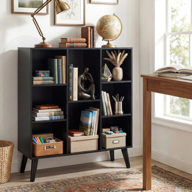 Hivvago 8-Cube Bookcase with Raised Support Legs for Living Room