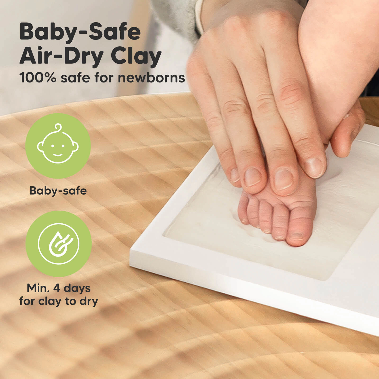 KeaBabies Baby Handprint & Footprint Keepsake Duo Frame for Girls and Boys