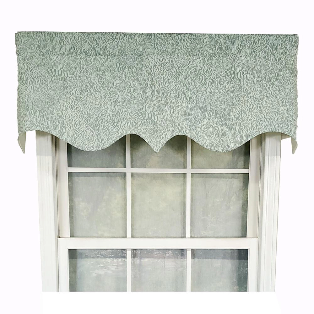 RLF Home Luxurious Modern Design Classic Miramar Regal Style Window Valance 50" x 17" Sea Glass