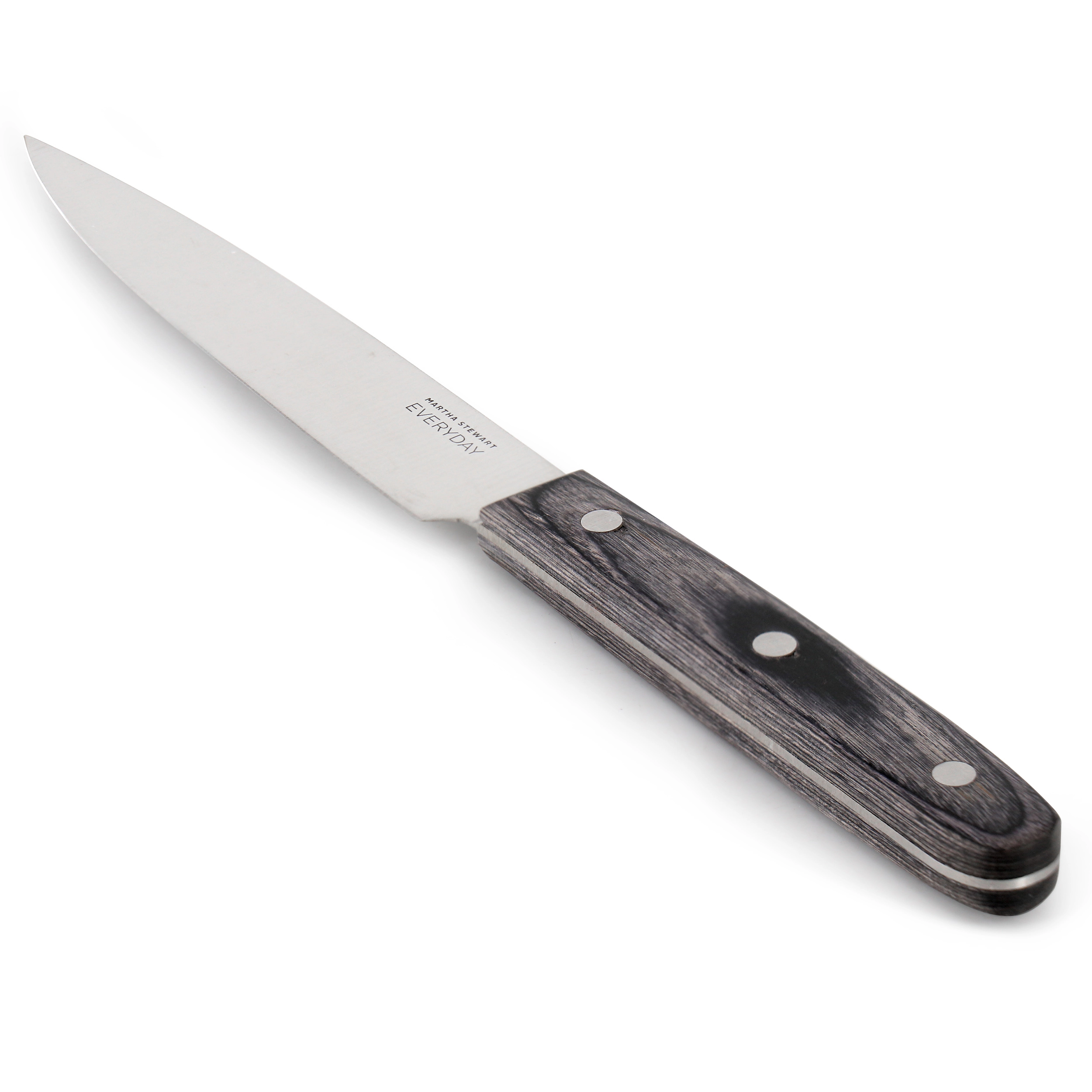 Martha Stewart Everyday 5 Inch Stainless Steel Utility Knife in Dark Gray with Wood Handle