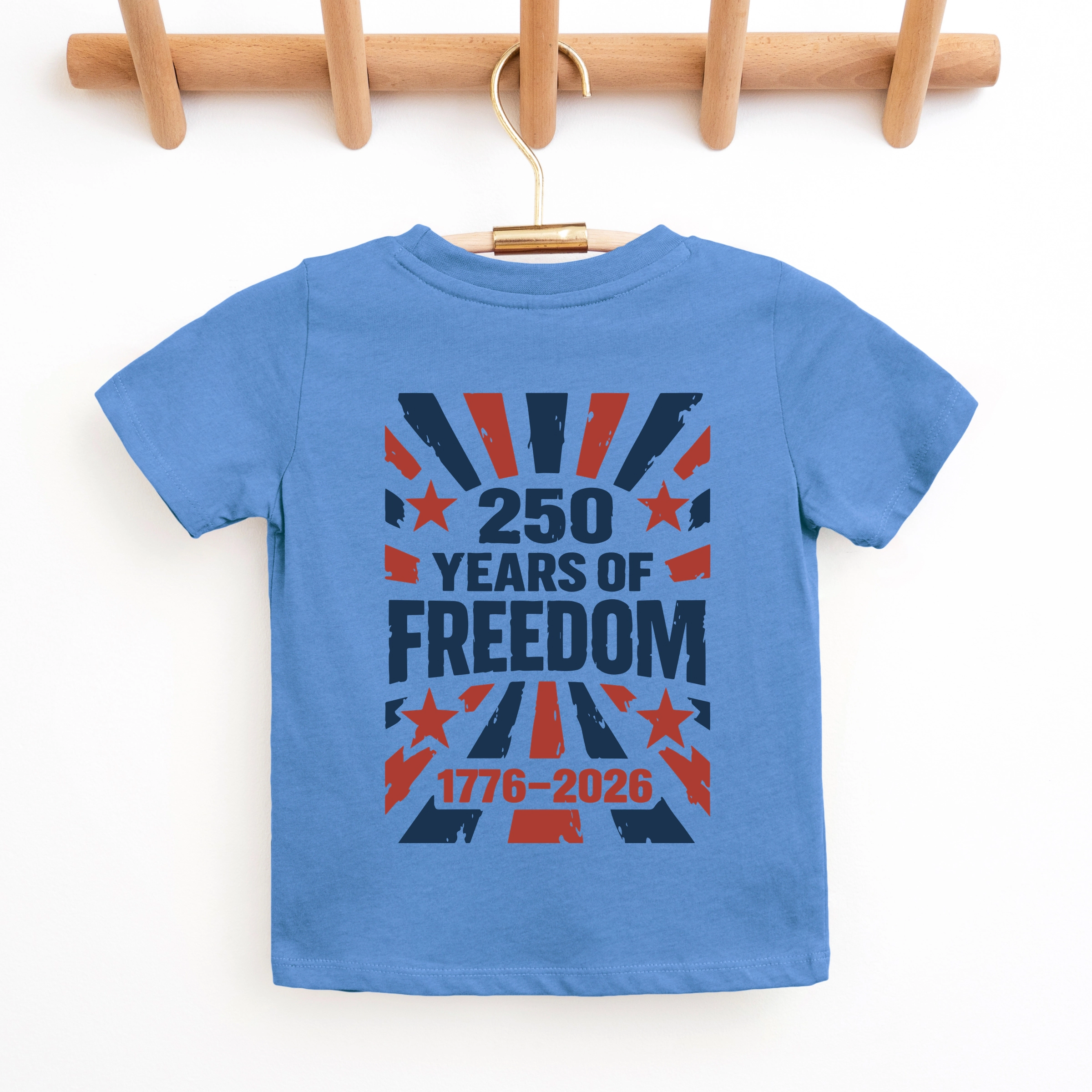 The Juniper Shop - 250 Years of Freedom Burst Front and Back Youth Short Sleeve Graphic T-Shirt