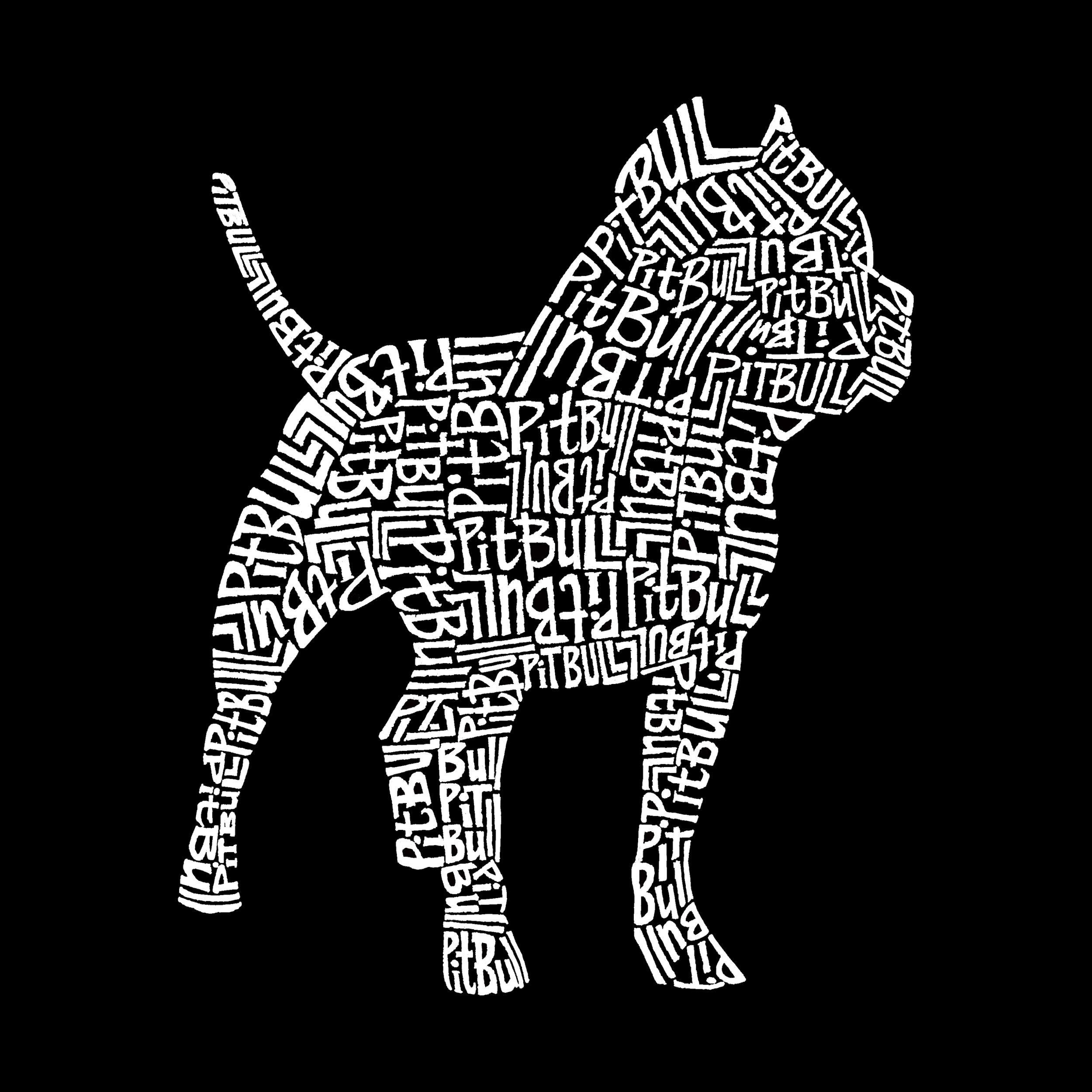 LA Pop Art Men's Word T-Shirt - Pitbull